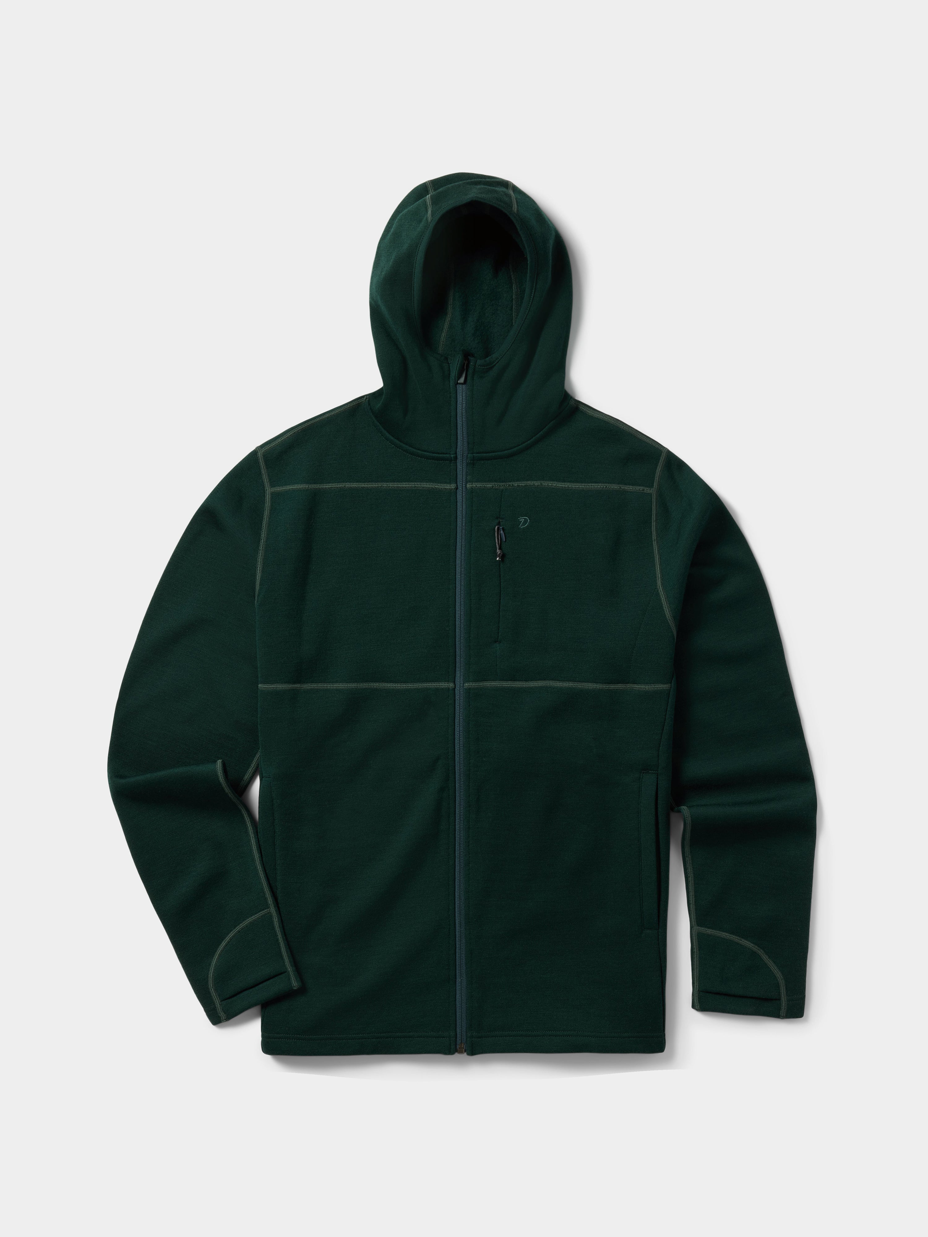 Buy Threadbare Men Dark Green Zip Through Hoodie online