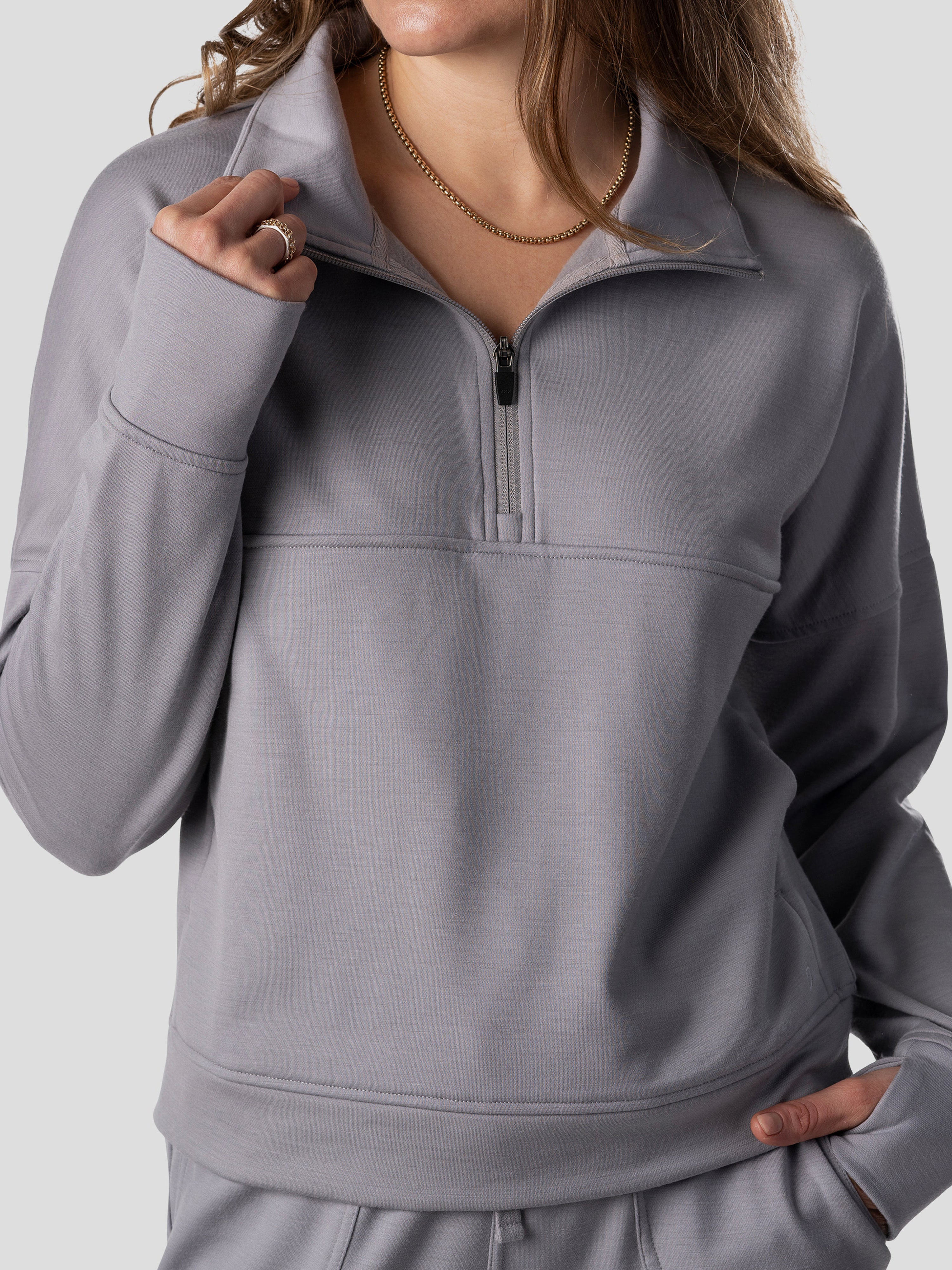 W's Barton Fleece Half Zip - Oyster