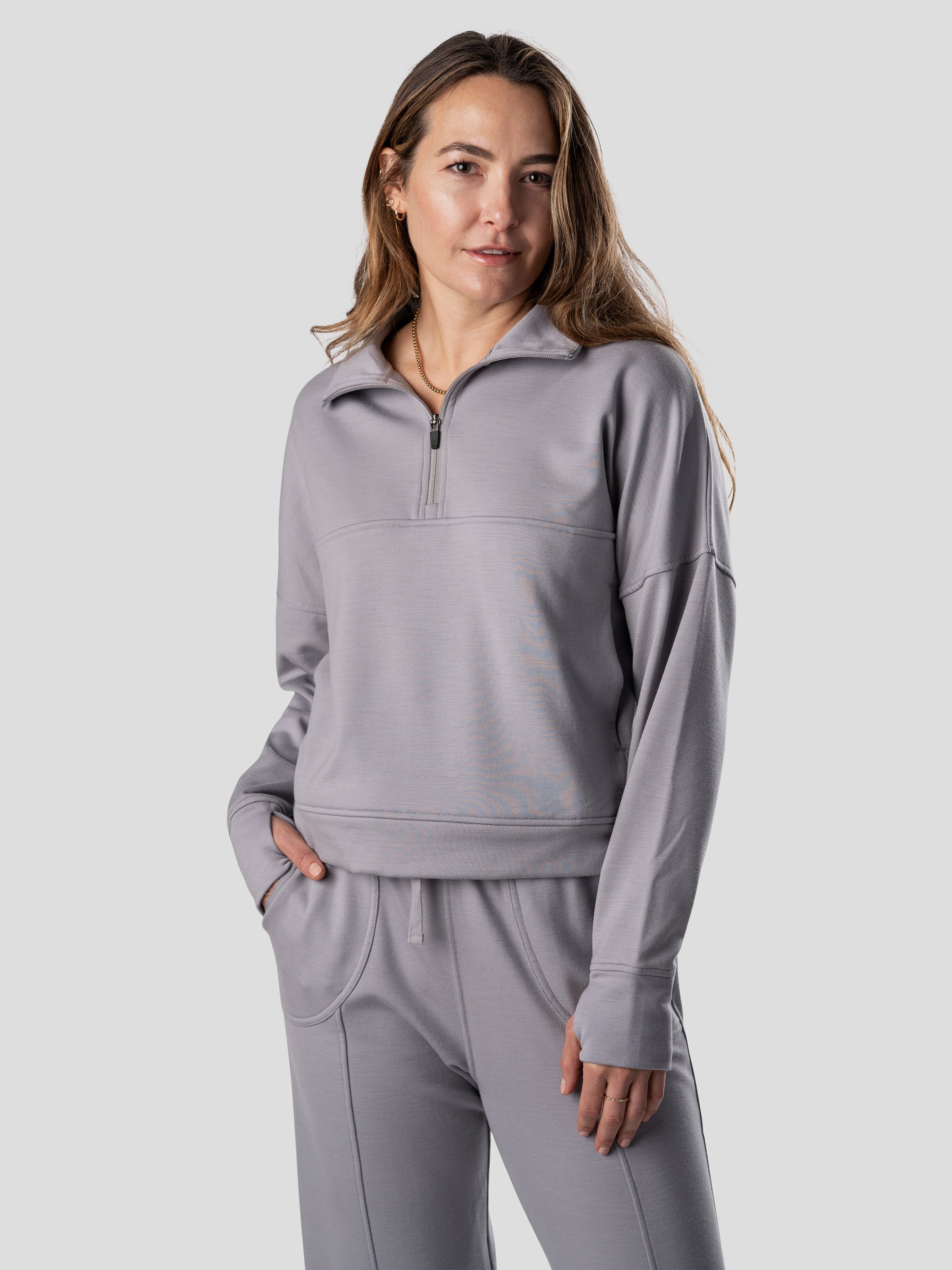 W's Barton Fleece Half Zip - Oyster