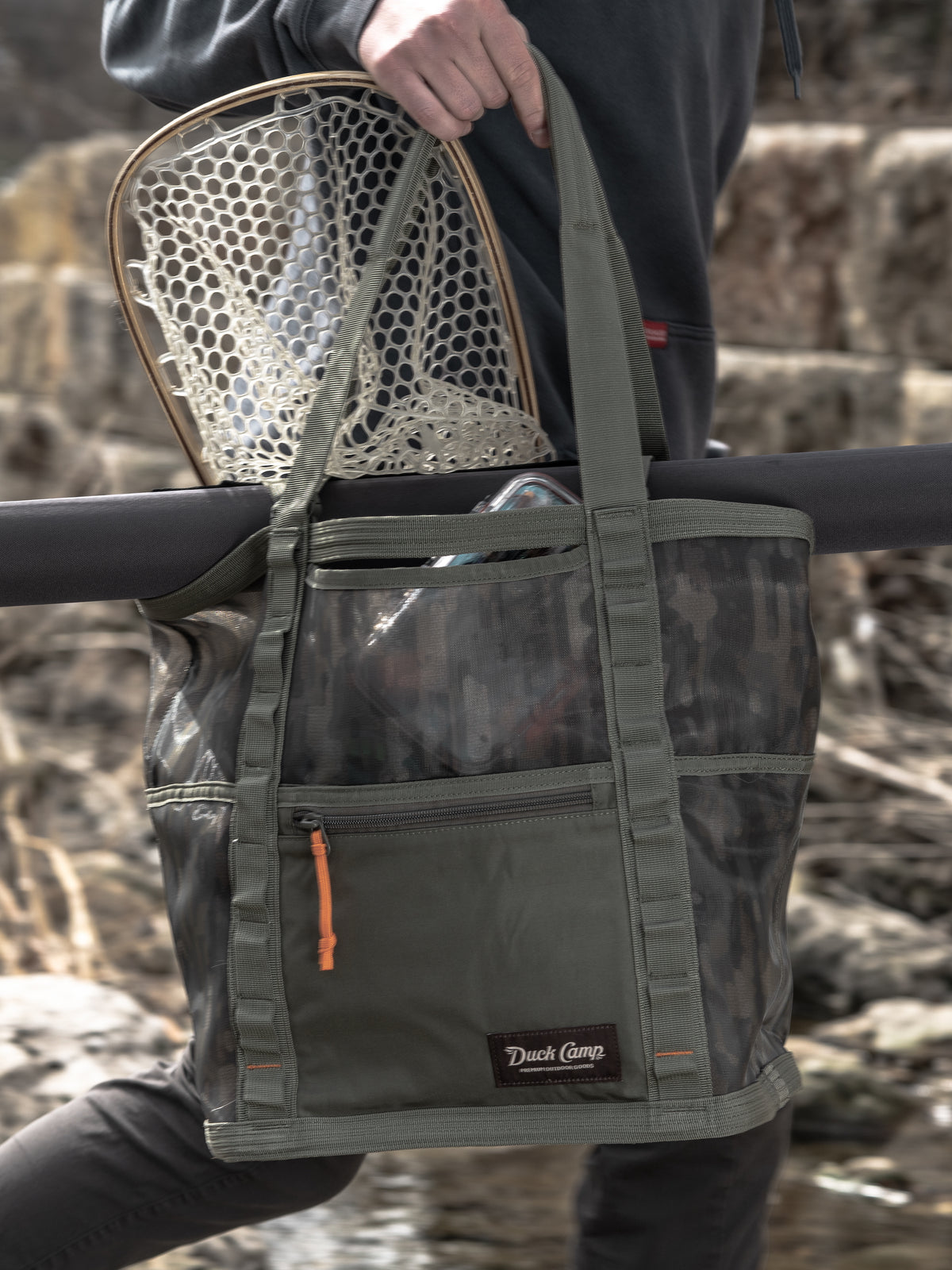 Small Mesh Gear Tote - Woodland