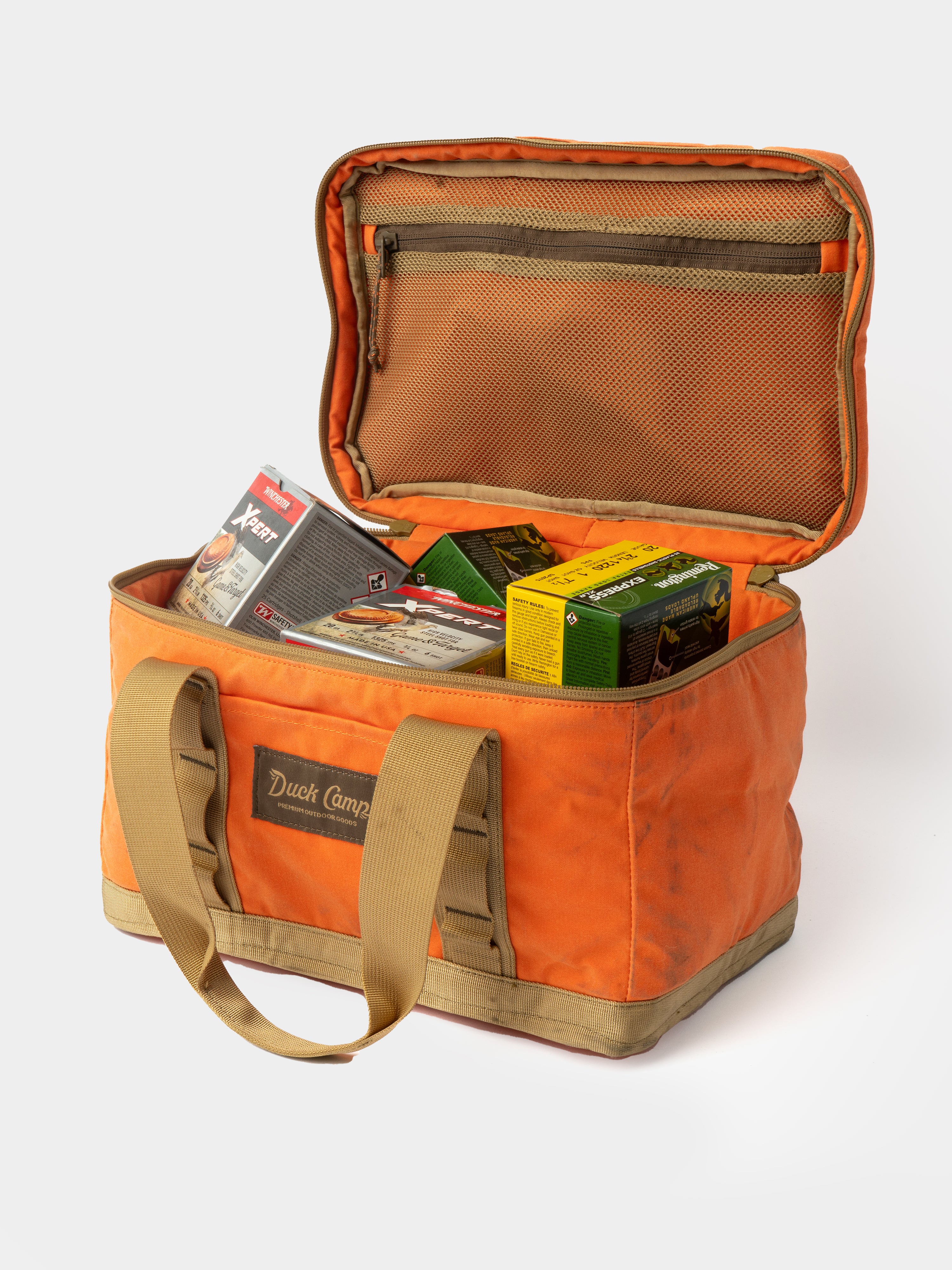 Large Canvas Ammo Tote - Blaze/Wheat