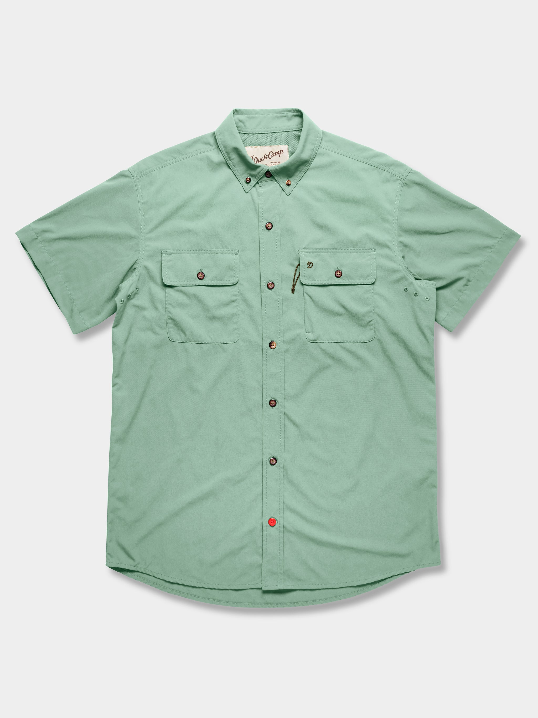 Duck Camp | Men's Lightweight Hunting Shirt Short Sleeve | Foam Green | XL Duck Camp | Men's Lightweight Hunting Shirt Short Sleeve | Foam Green | XL