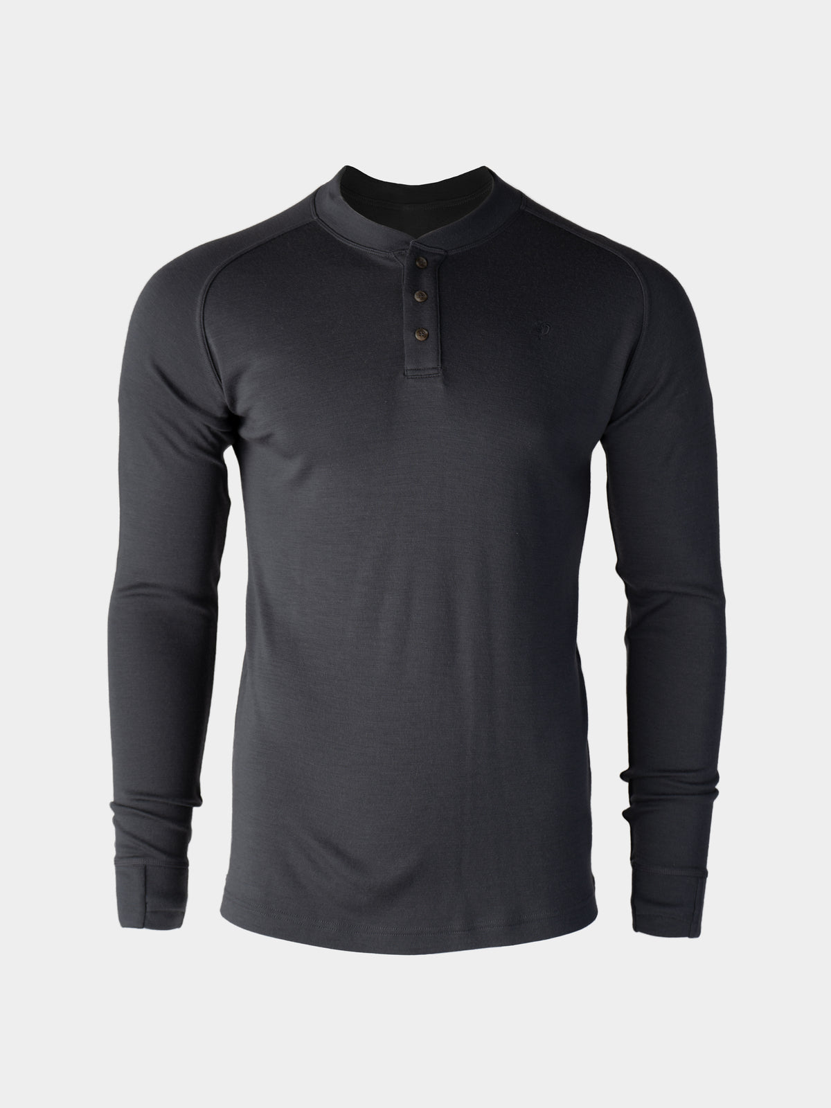 Merino Base Layer Henley - Charcoal