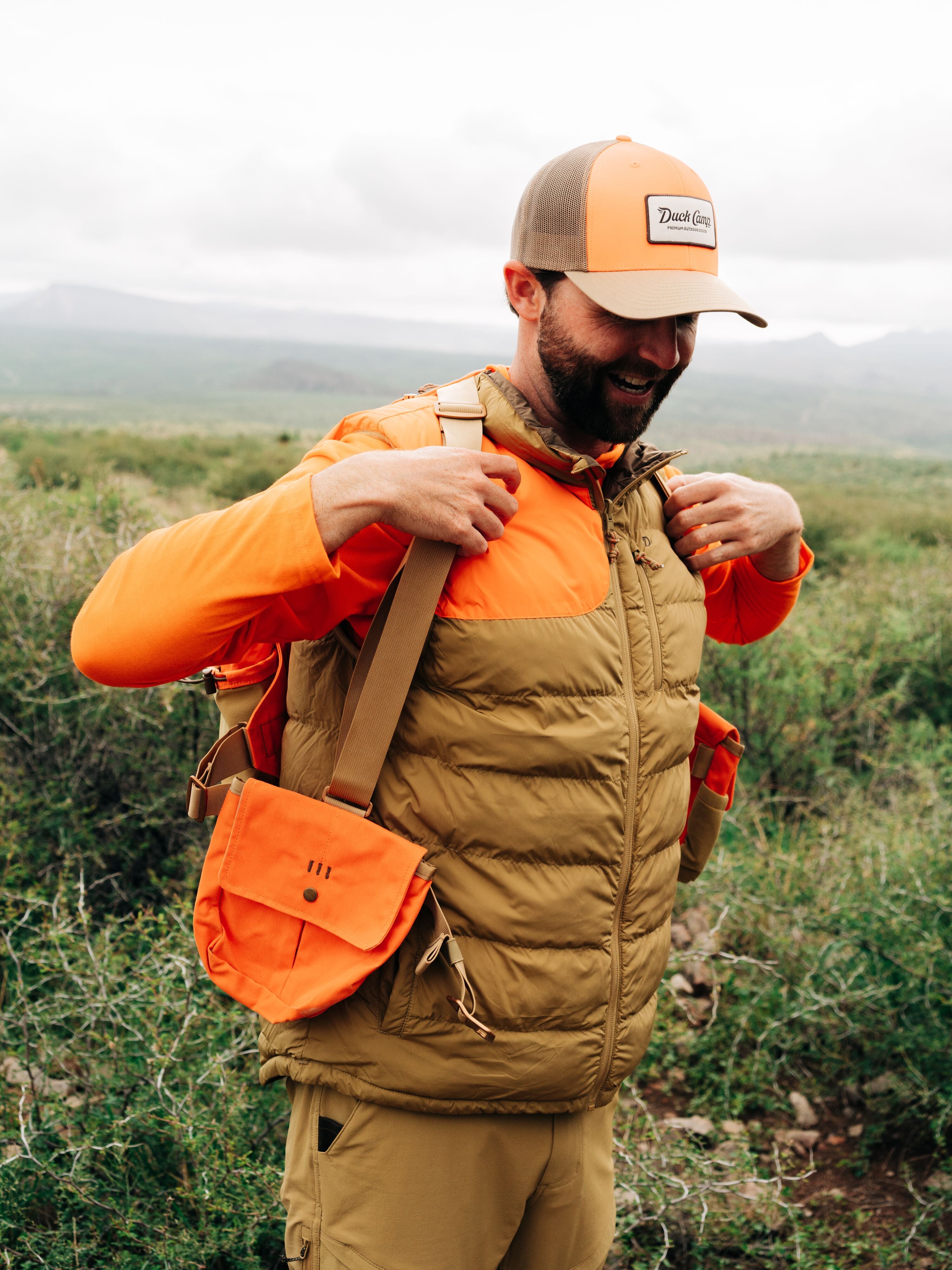Duck Camp Trucker Hat - Wheat/Blaze