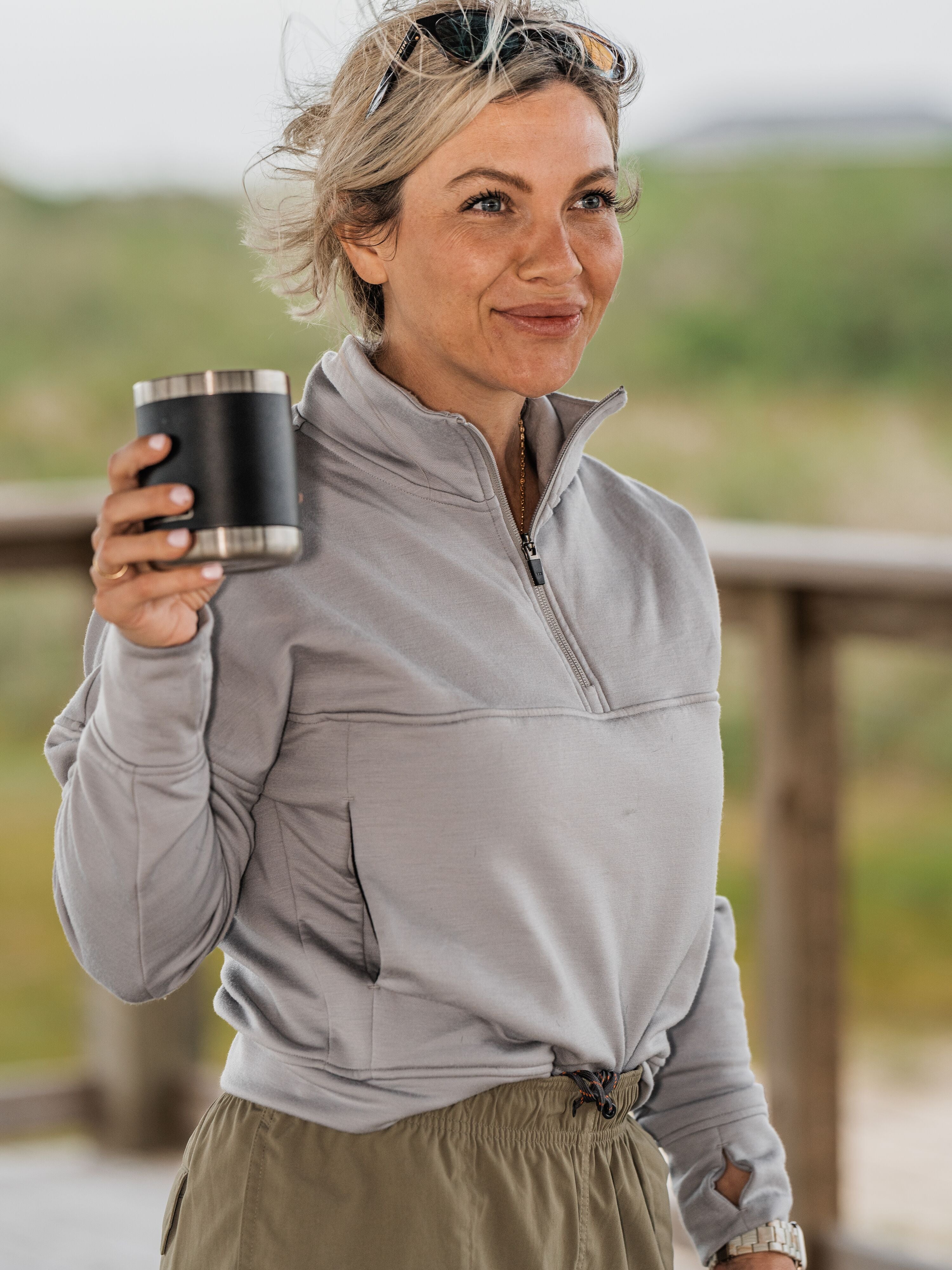 W's Barton Fleece Half Zip - Oyster