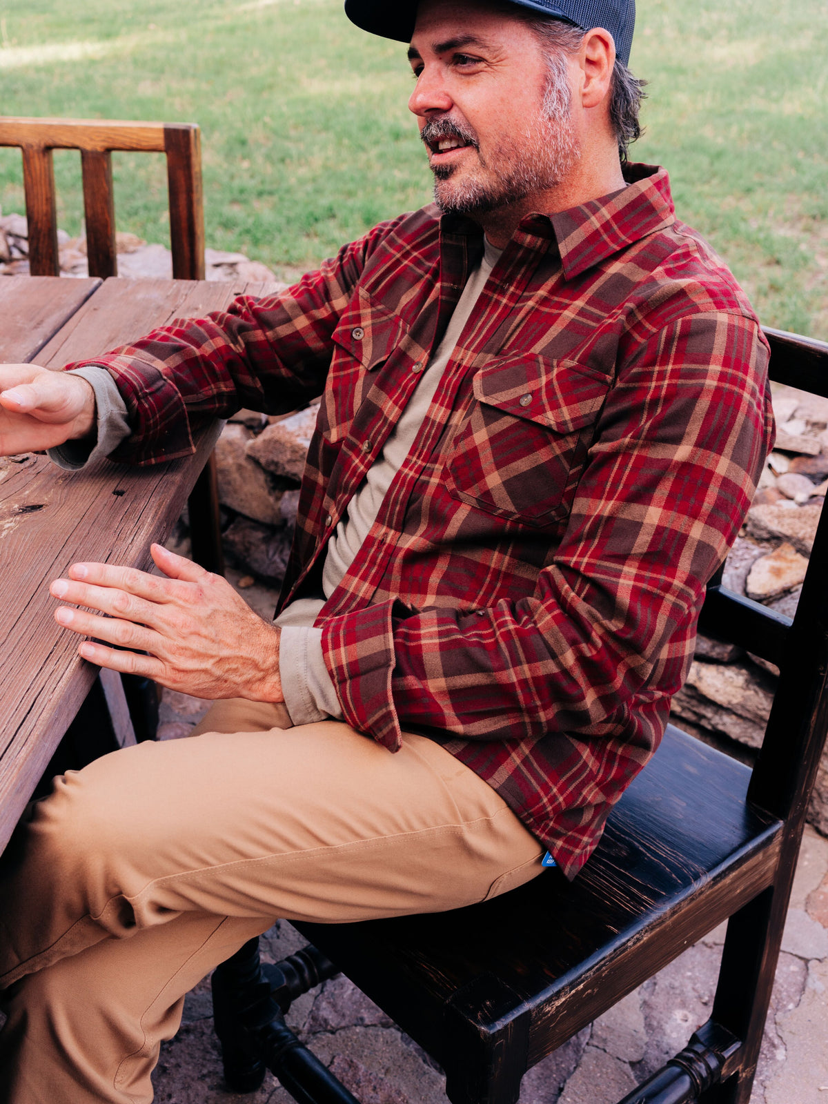 Men's Camp Shirt - Hobson Plaid Demitasse