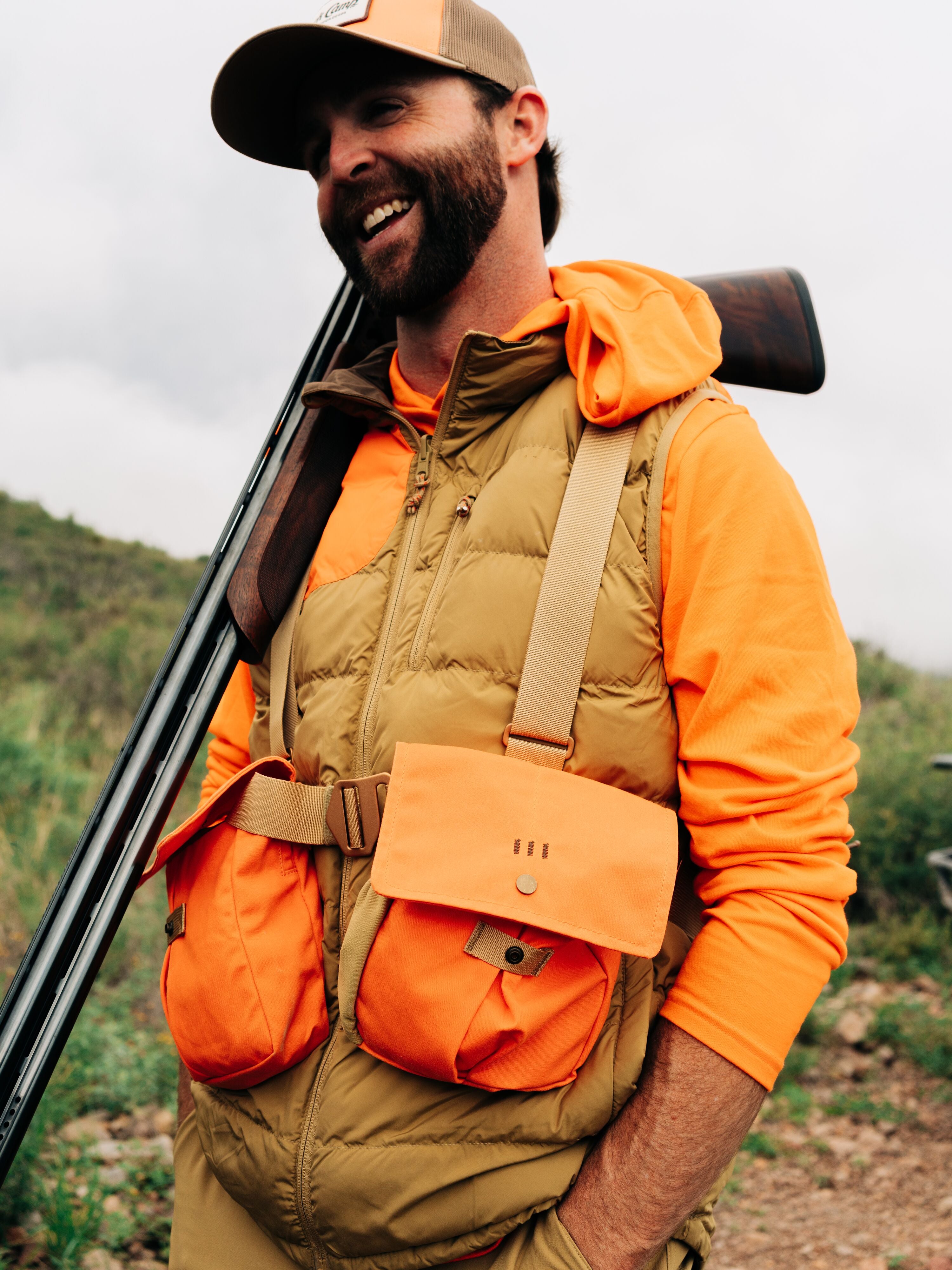 Canvas Upland Strap Vest - Blaze/Wheat