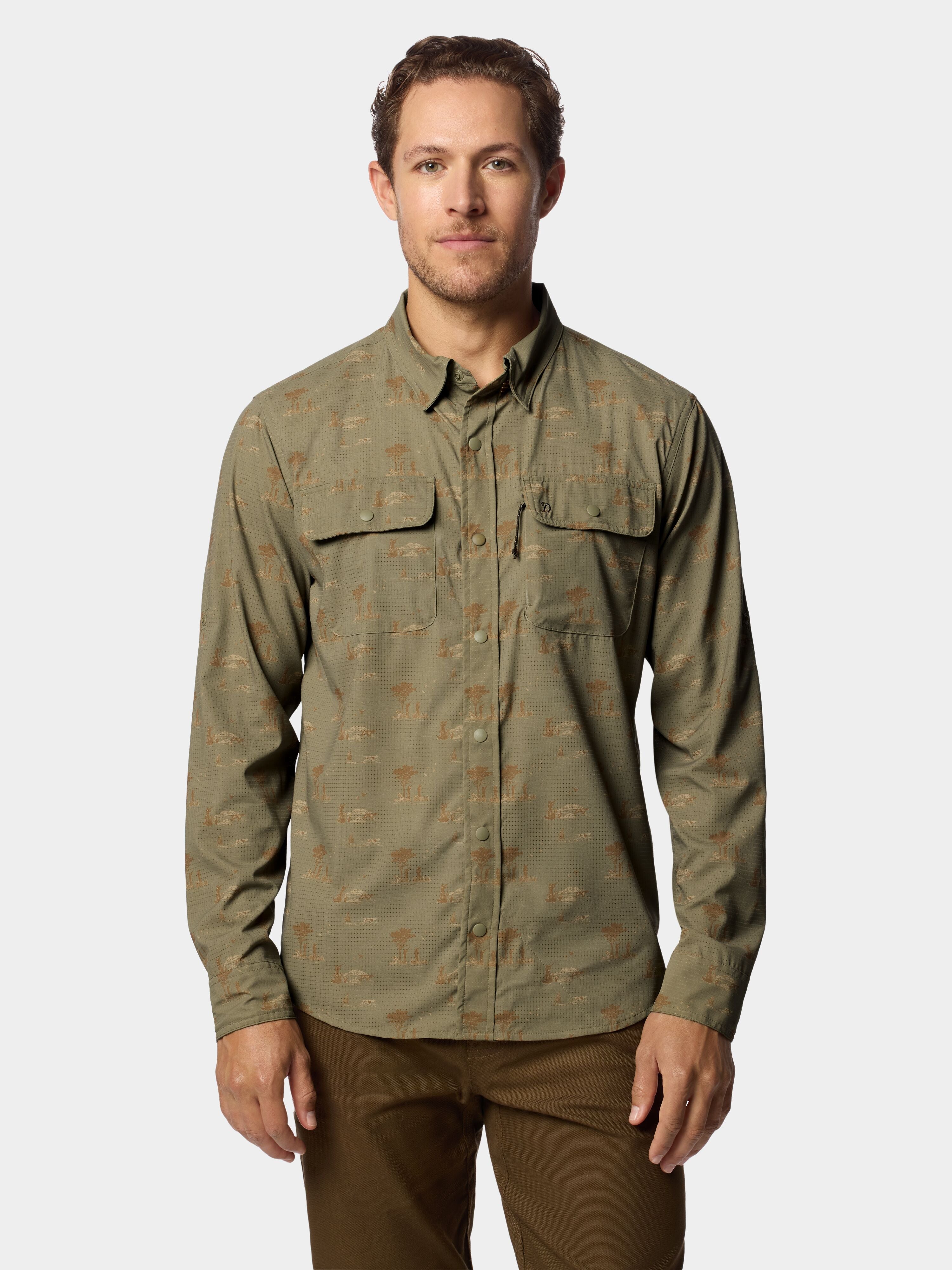 Men's Cast & Blast Perforated Shirt - Long Sleeve - Opening Day Sagebrush