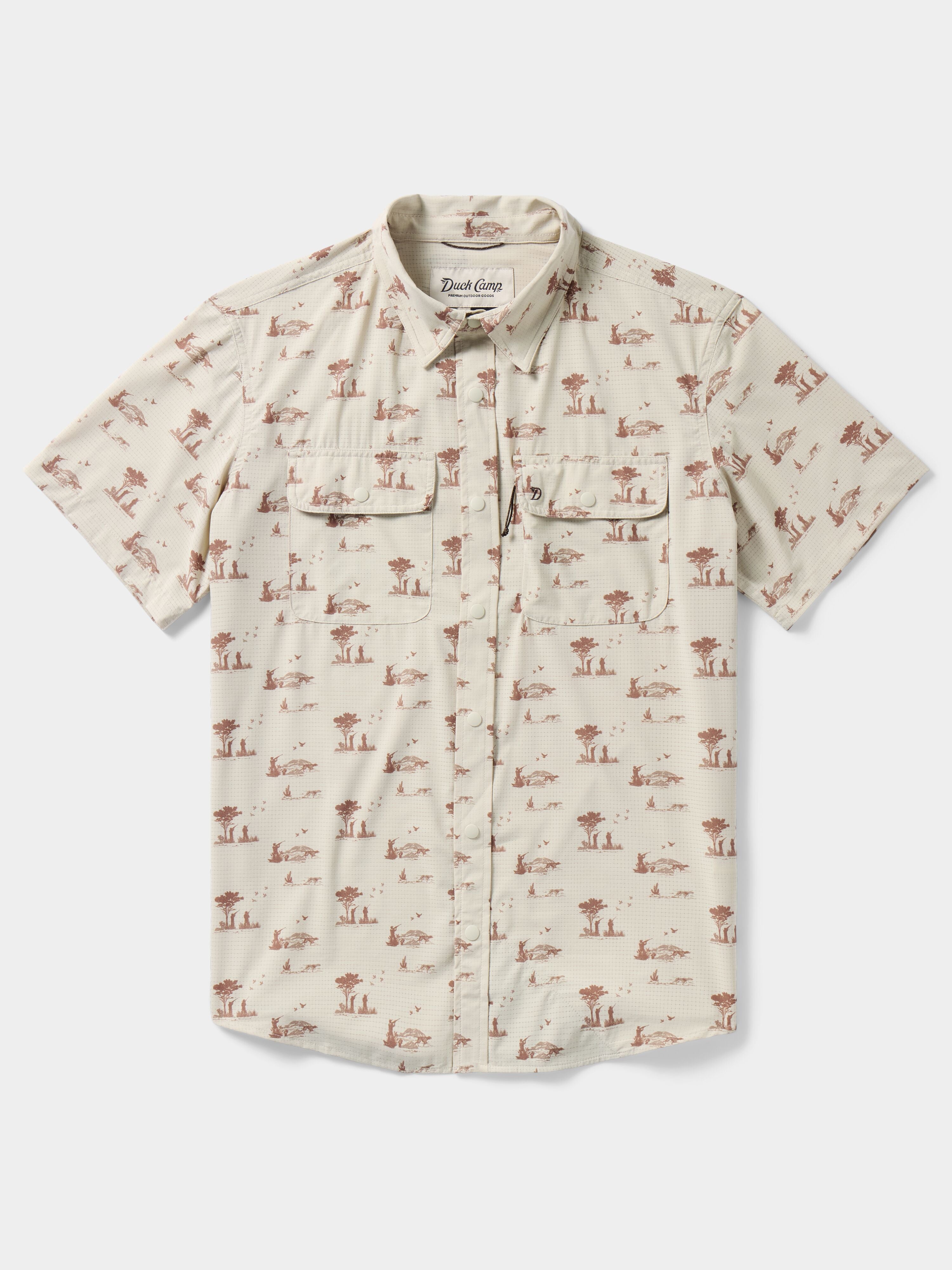 Men's Cast & Blast Perforated Shirt - Short Sleeve - Opening Day Sand Dollar