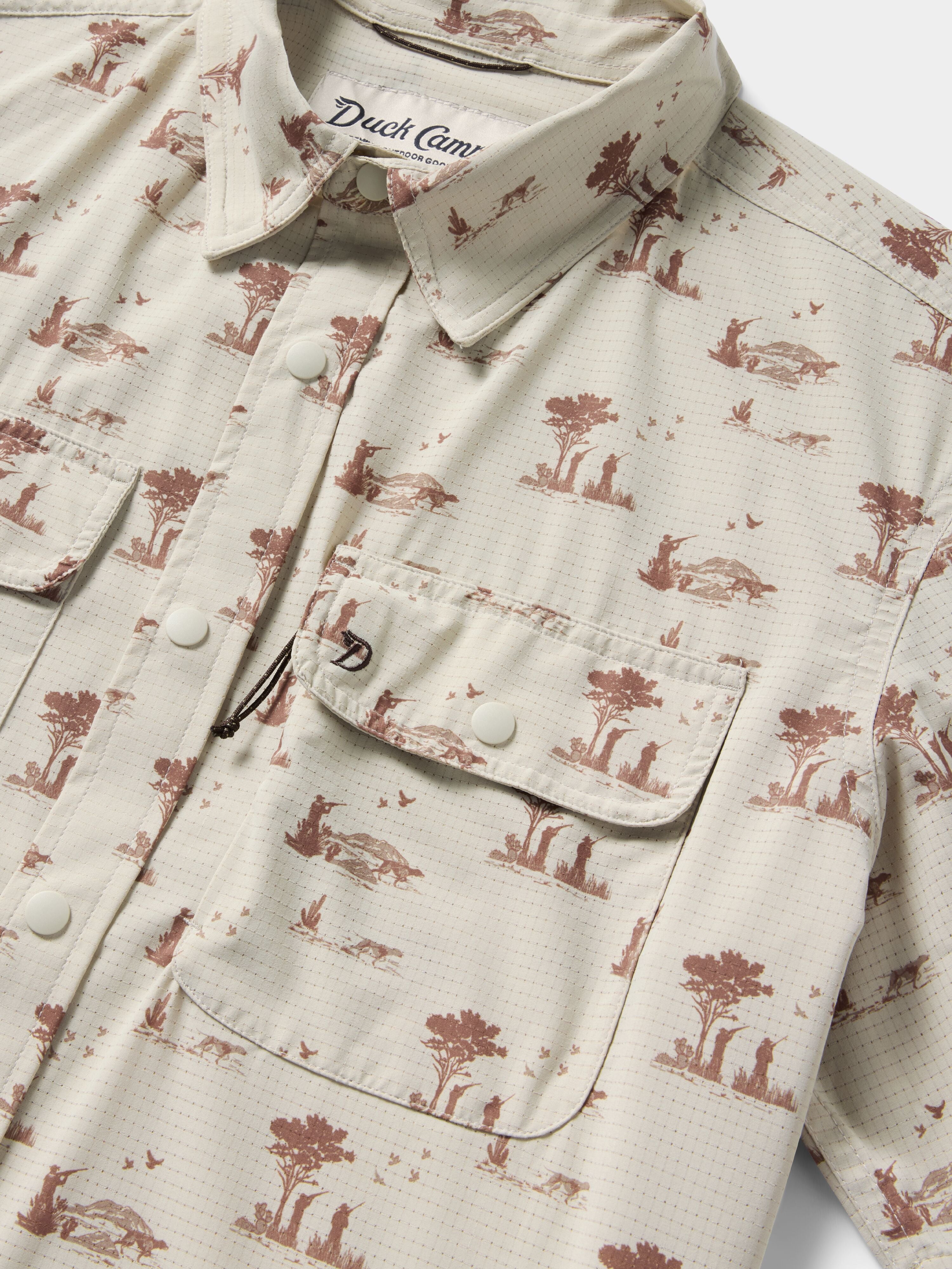 Men's Cast & Blast Perforated Shirt - Short Sleeve - Opening Day Sand Dollar
