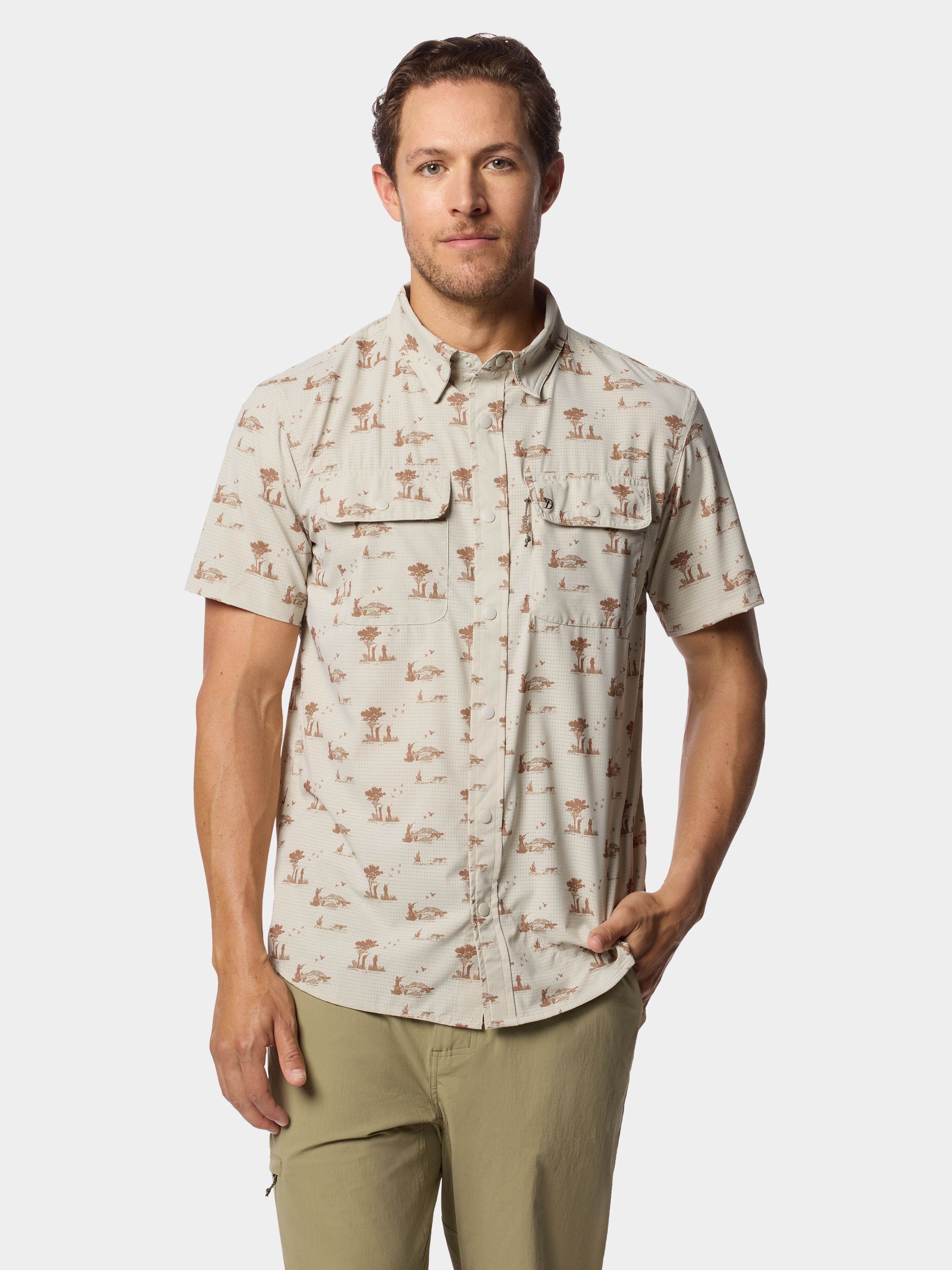 Men's Cast & Blast Perforated Shirt - Short Sleeve - Opening Day Sand Dollar