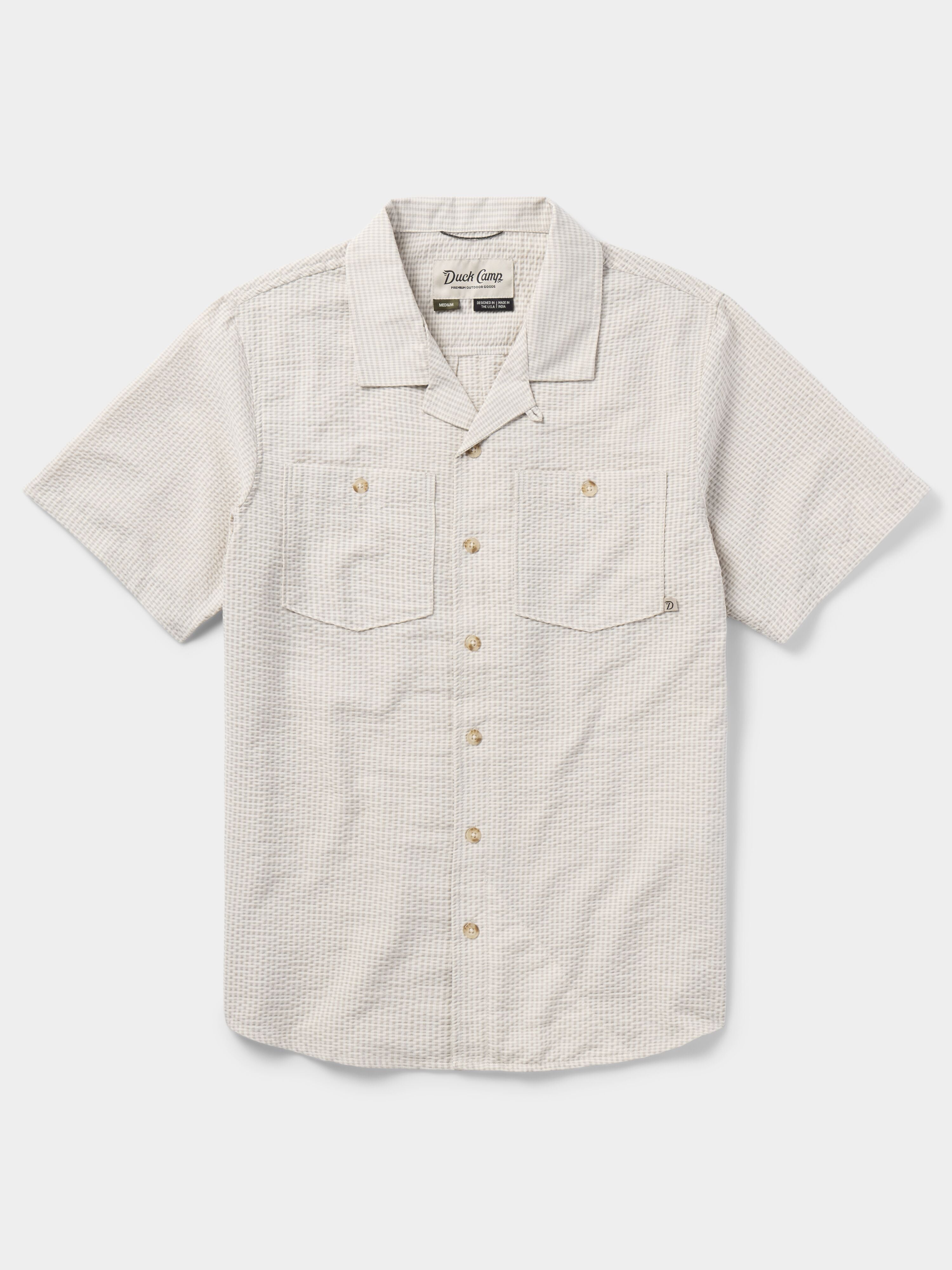 M's Coastal Seersucker Shirt Short Sleeve - Birch
