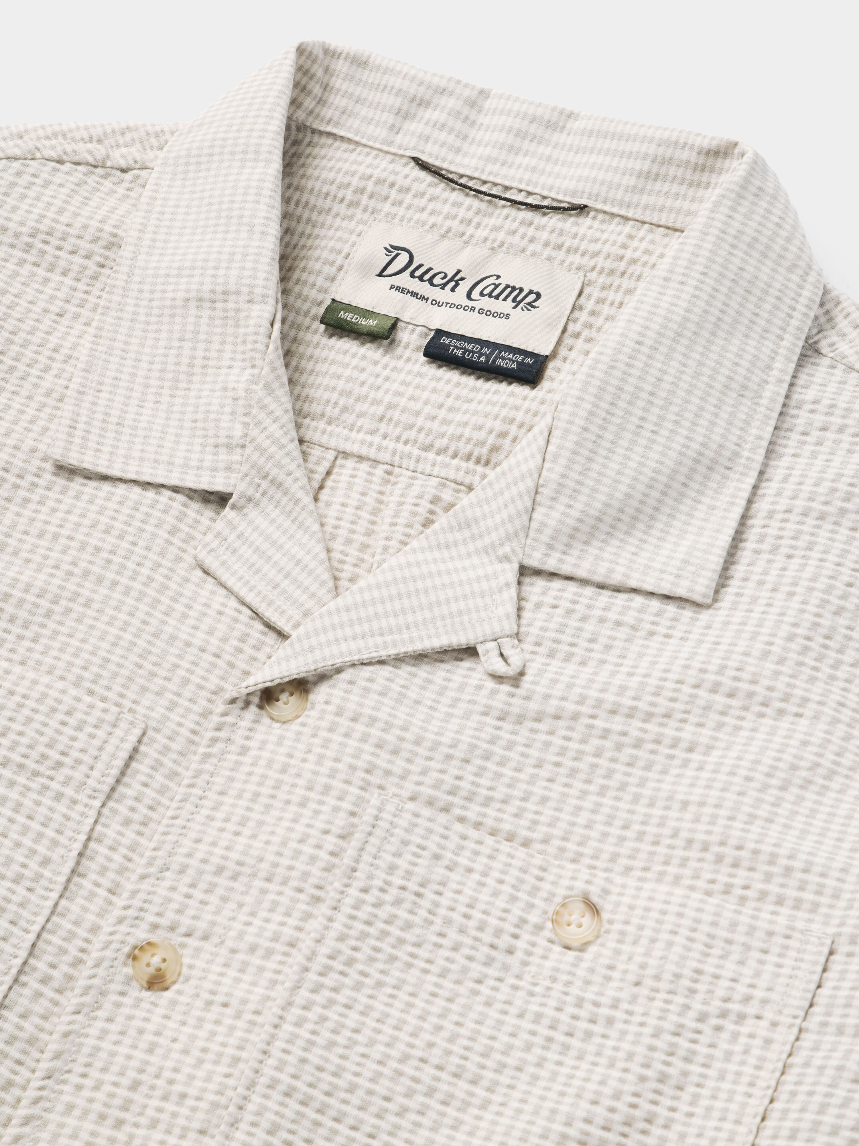 M's Coastal Seersucker Shirt Short Sleeve - Birch