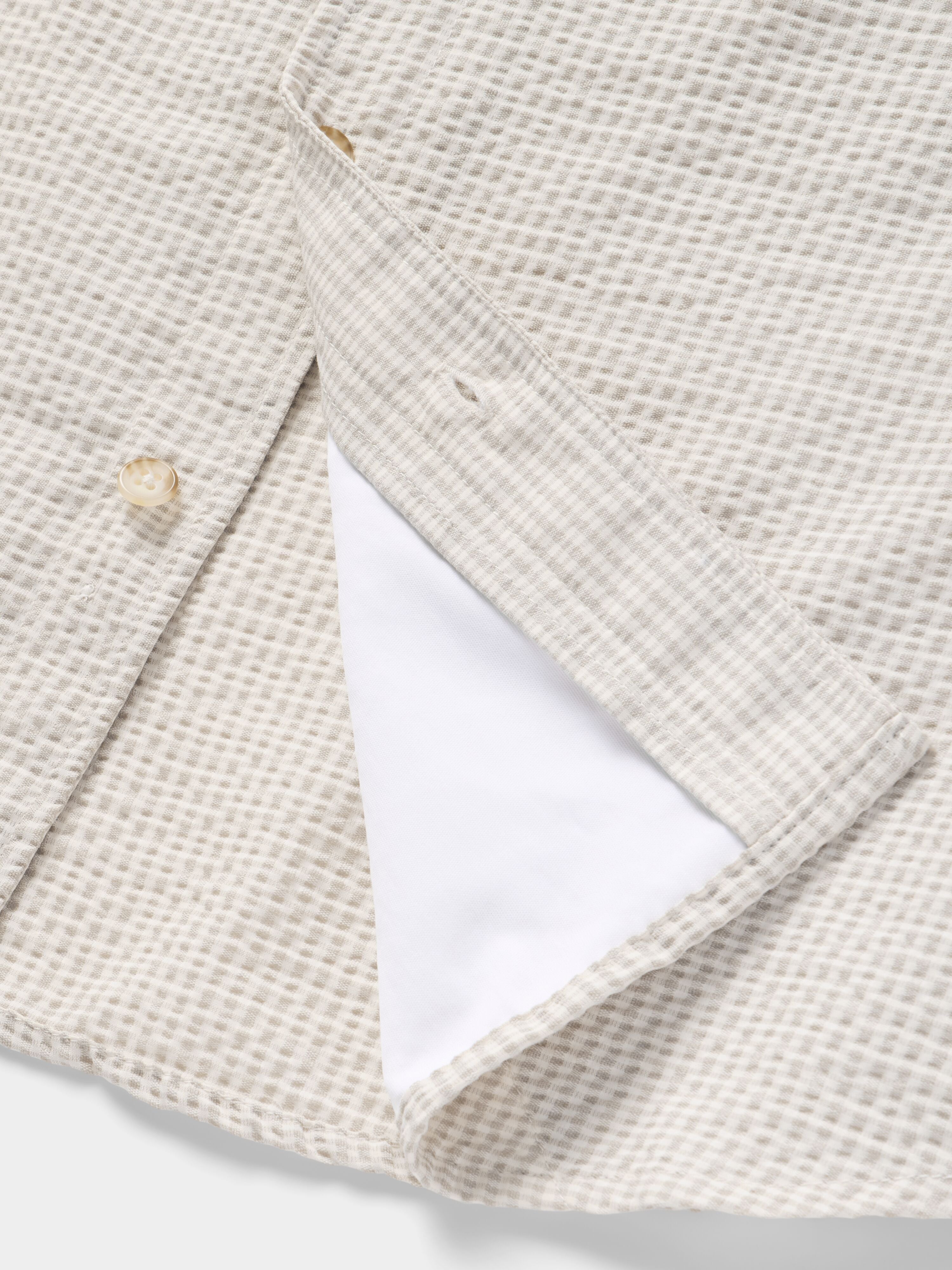 M's Coastal Seersucker Shirt Short Sleeve - Birch