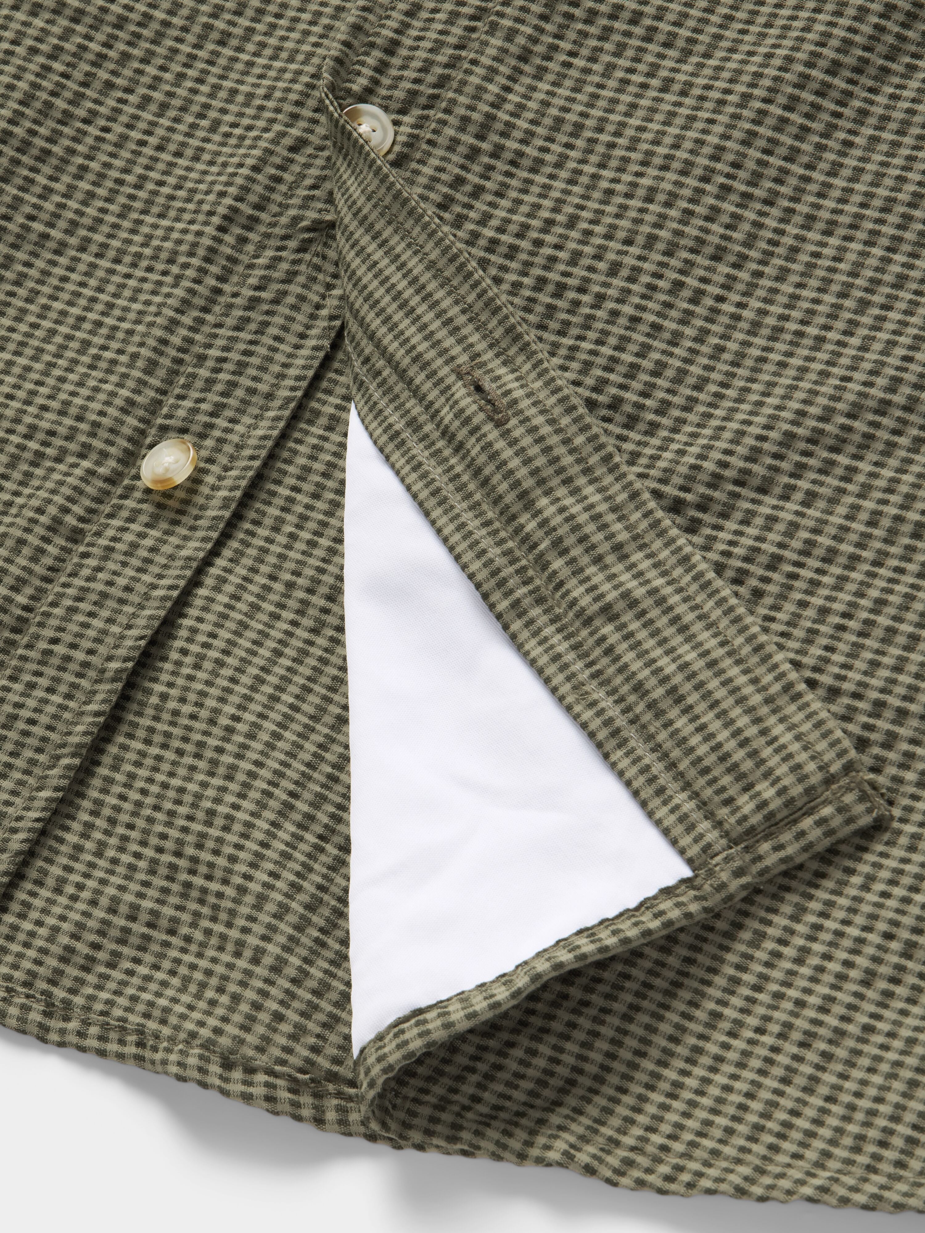 M's Coastal Seersucker Shirt Short Sleeve - Moss