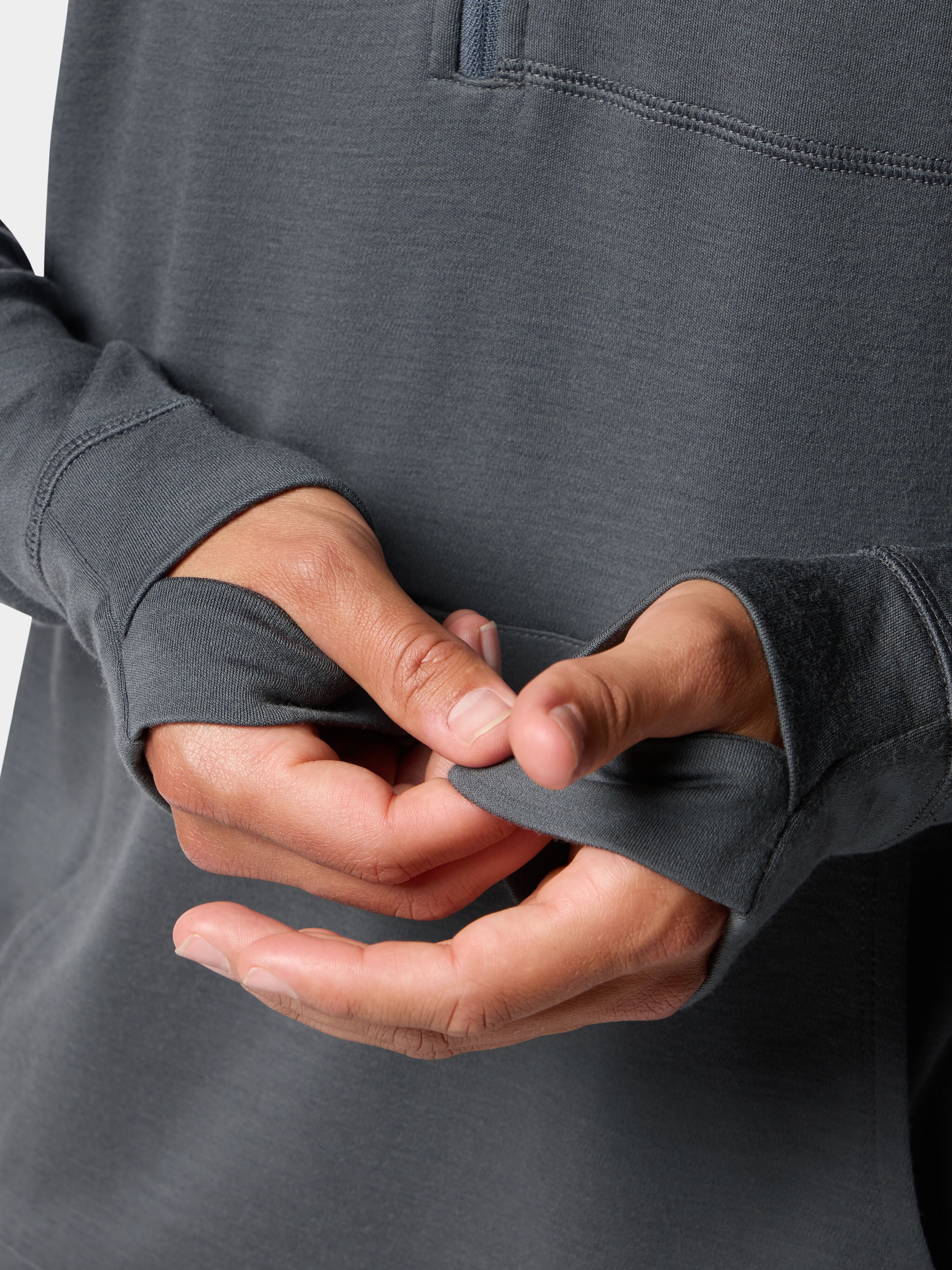 M's Merino Half Zip Hoodie - Charcoal