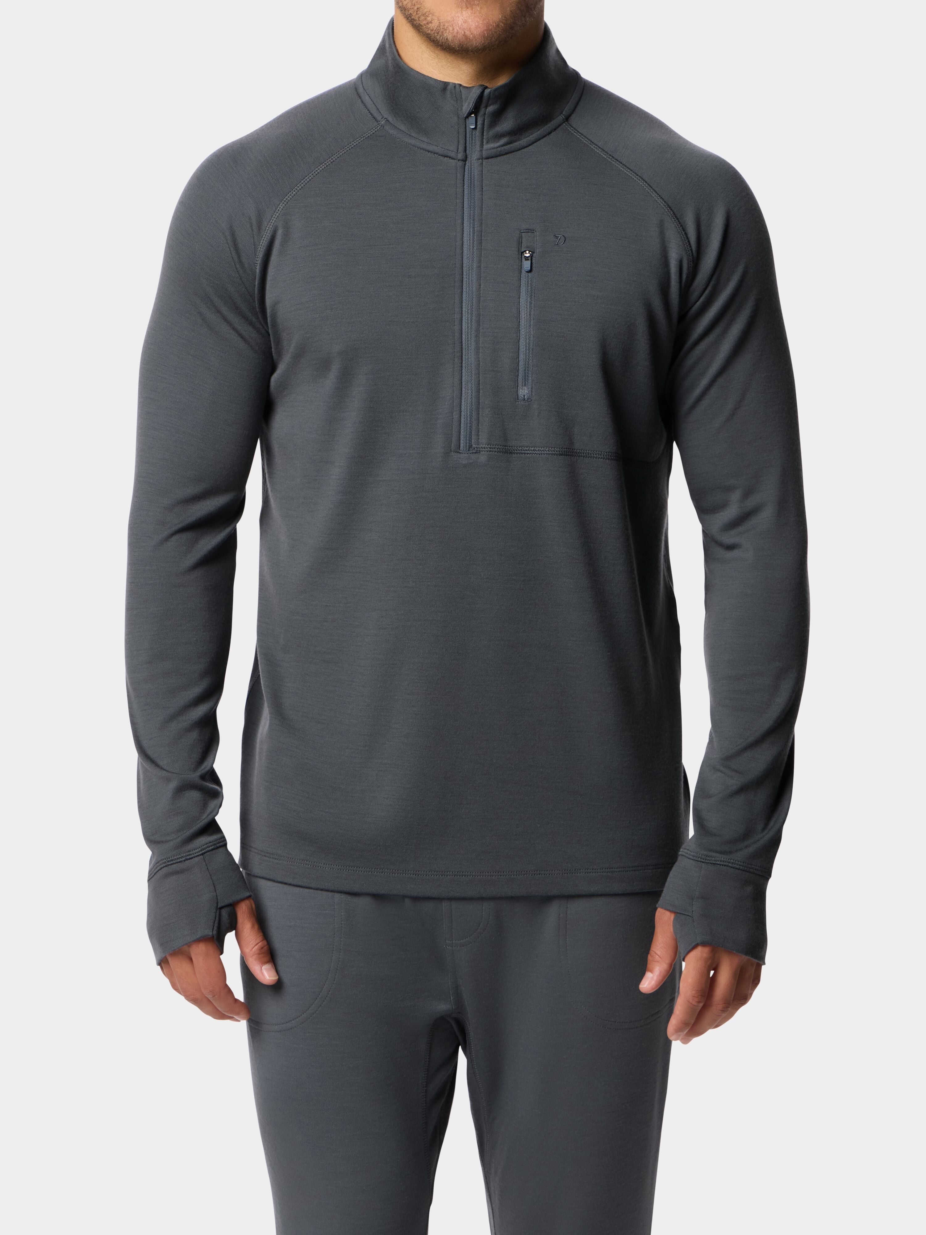 M's Merino Quarter Zip - Charcoal
