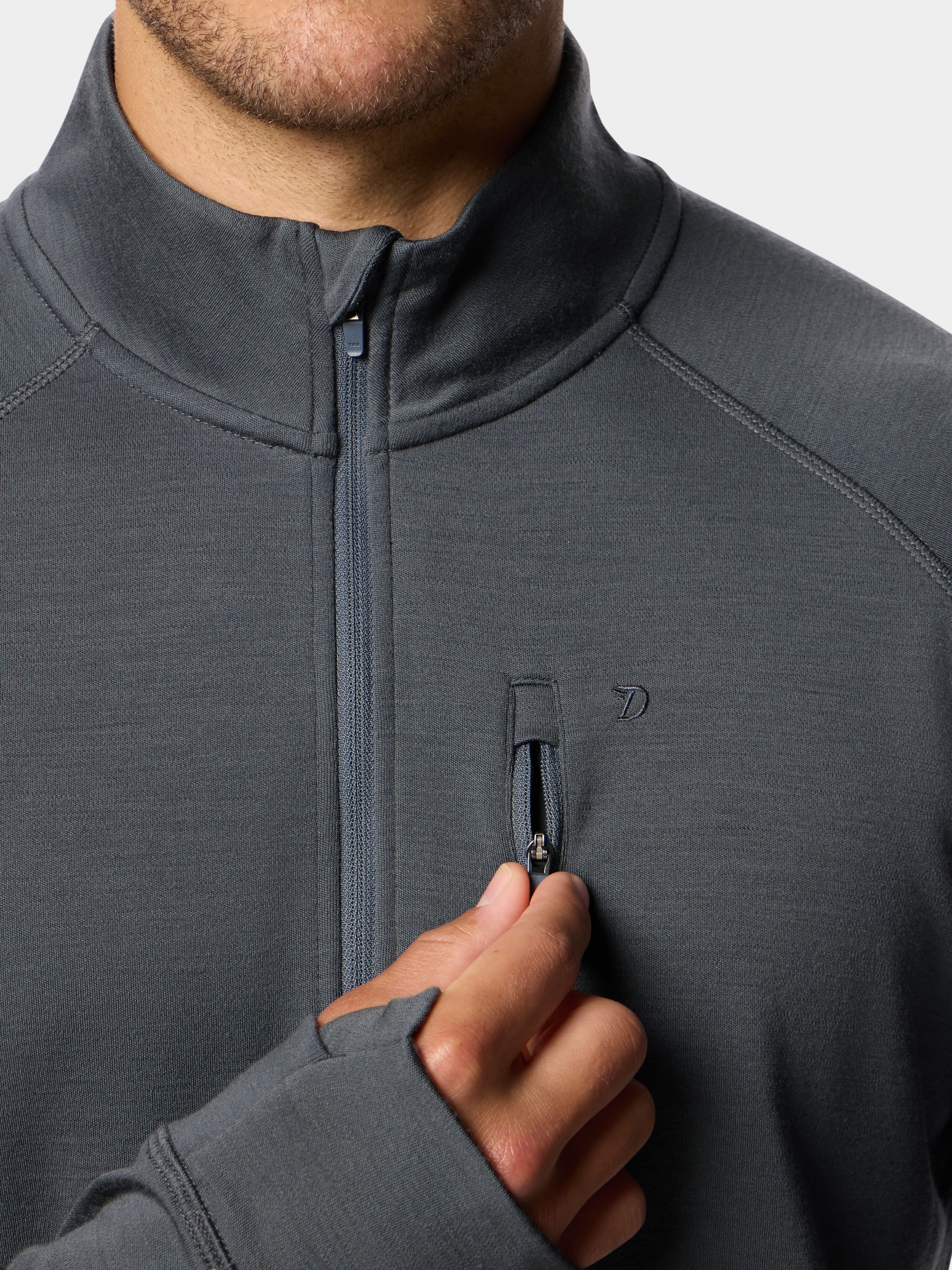 M's Merino Quarter Zip - Charcoal