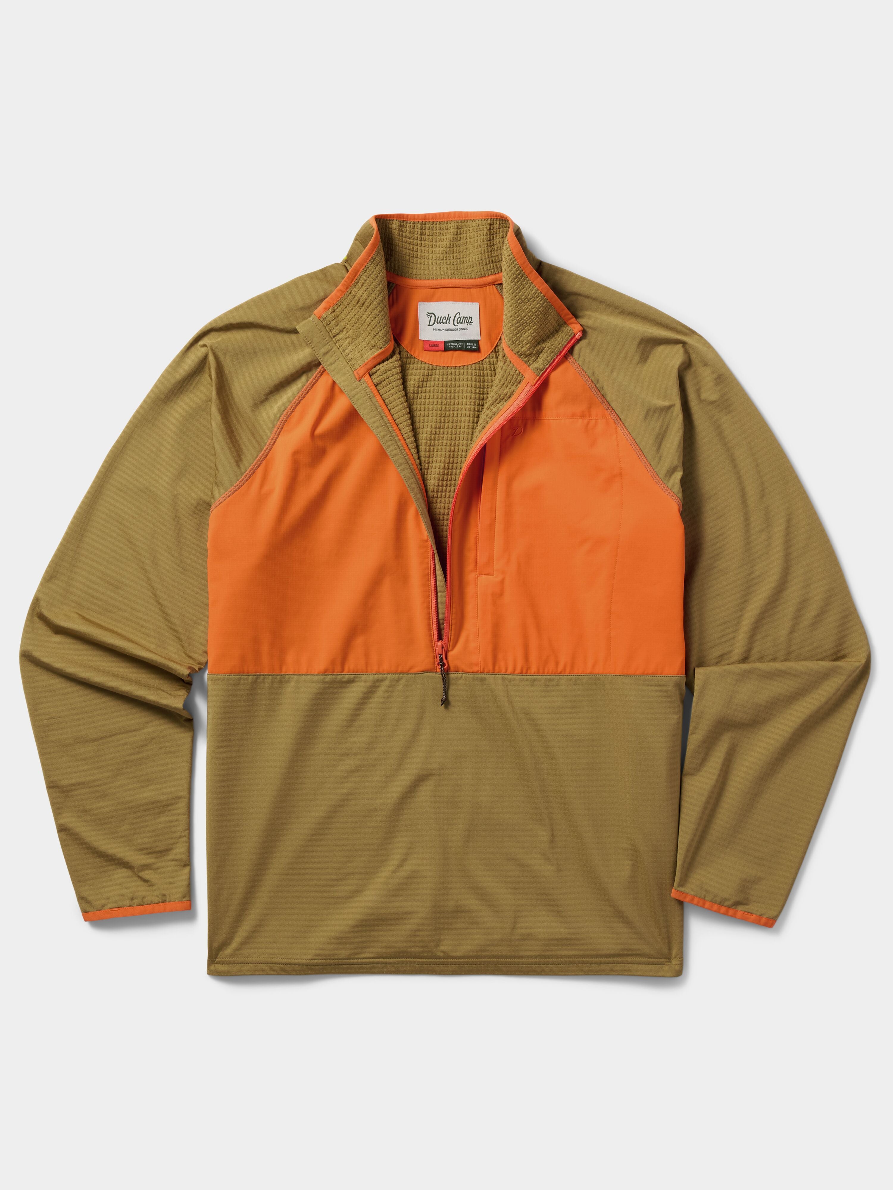 M's Lightweight Grid Tech Fleece Half Zip - Wheat/Blaze