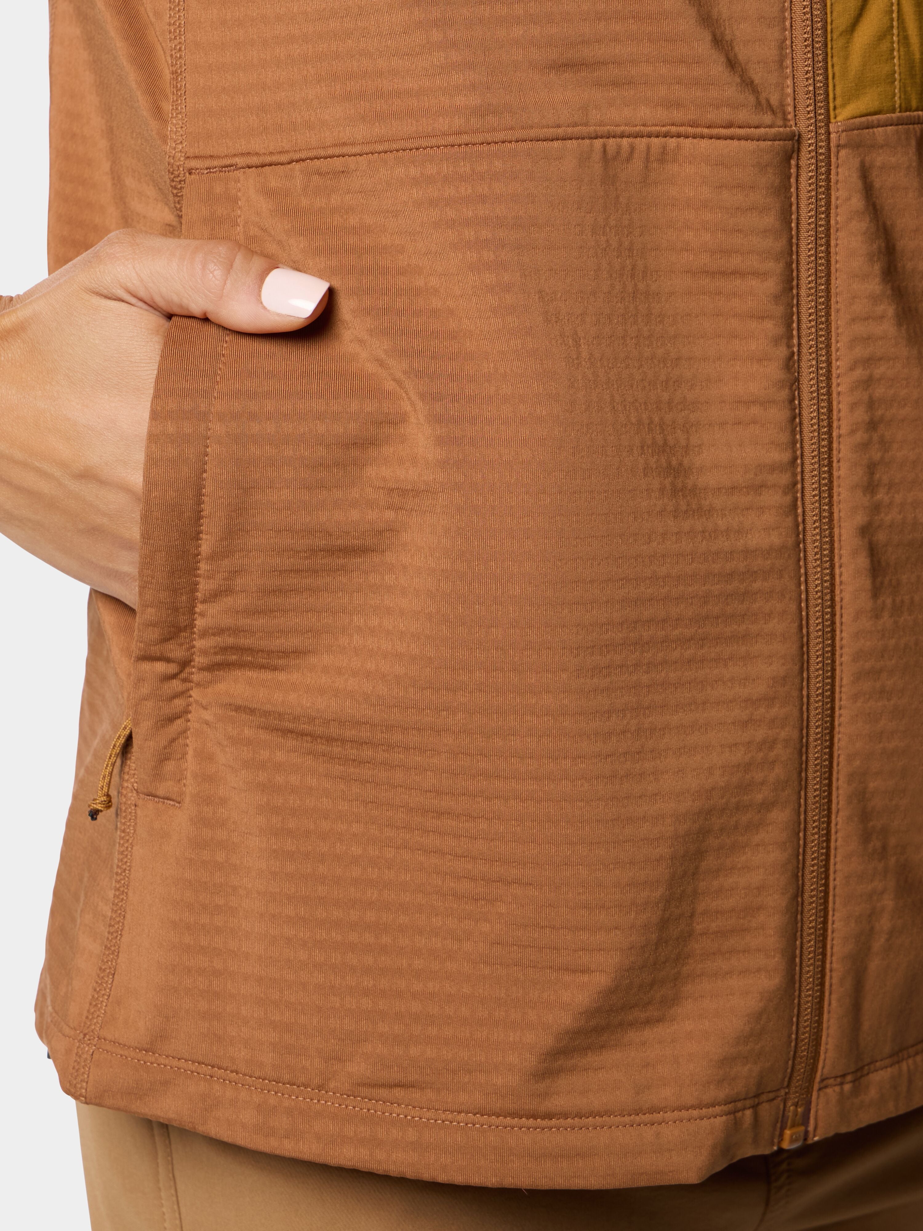 W's Lightweight Grid Tech Fleece Vest - Clay/Coastal Copper