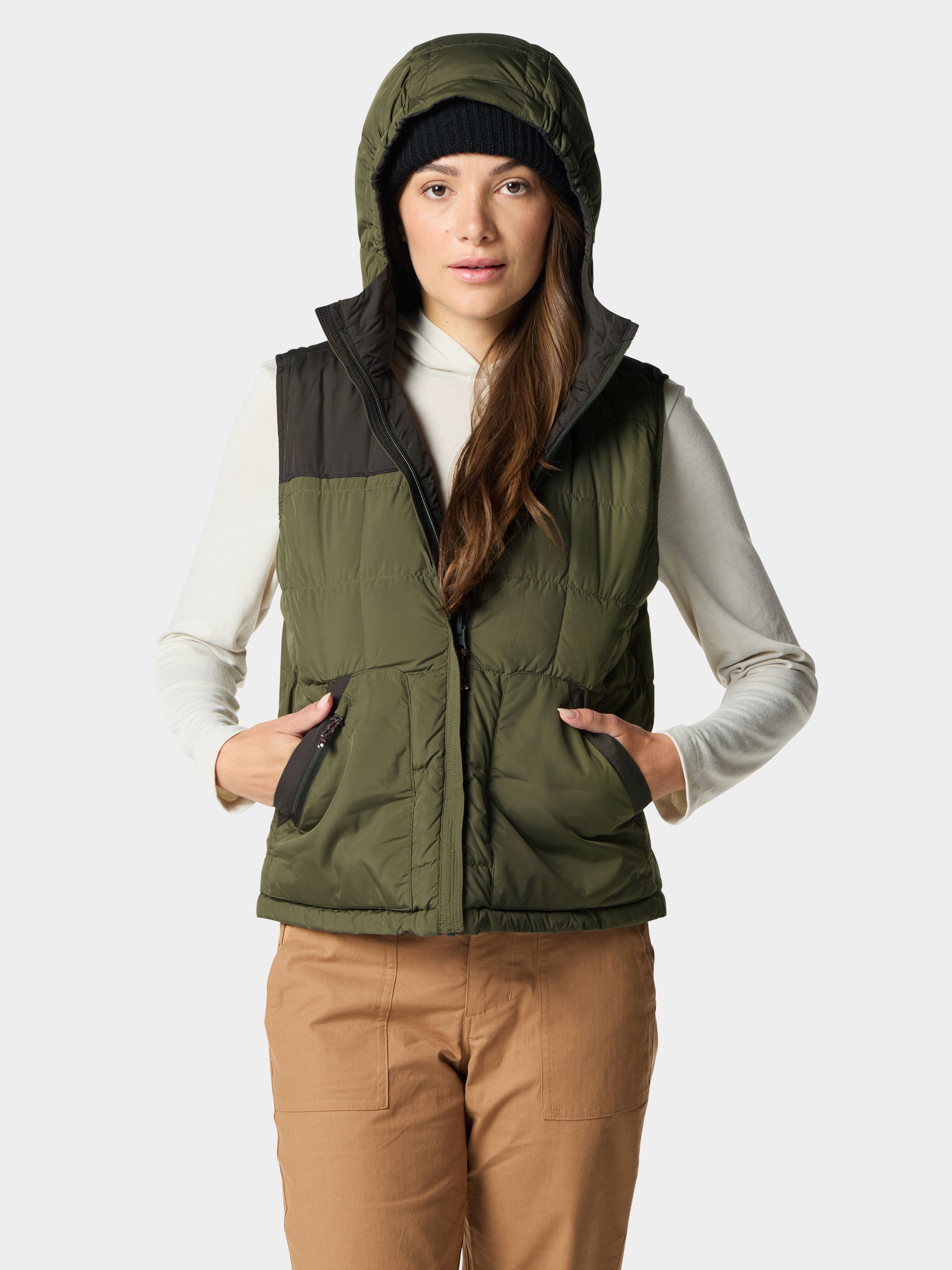 W's DryDown Reversible Vest - Moss/Raven