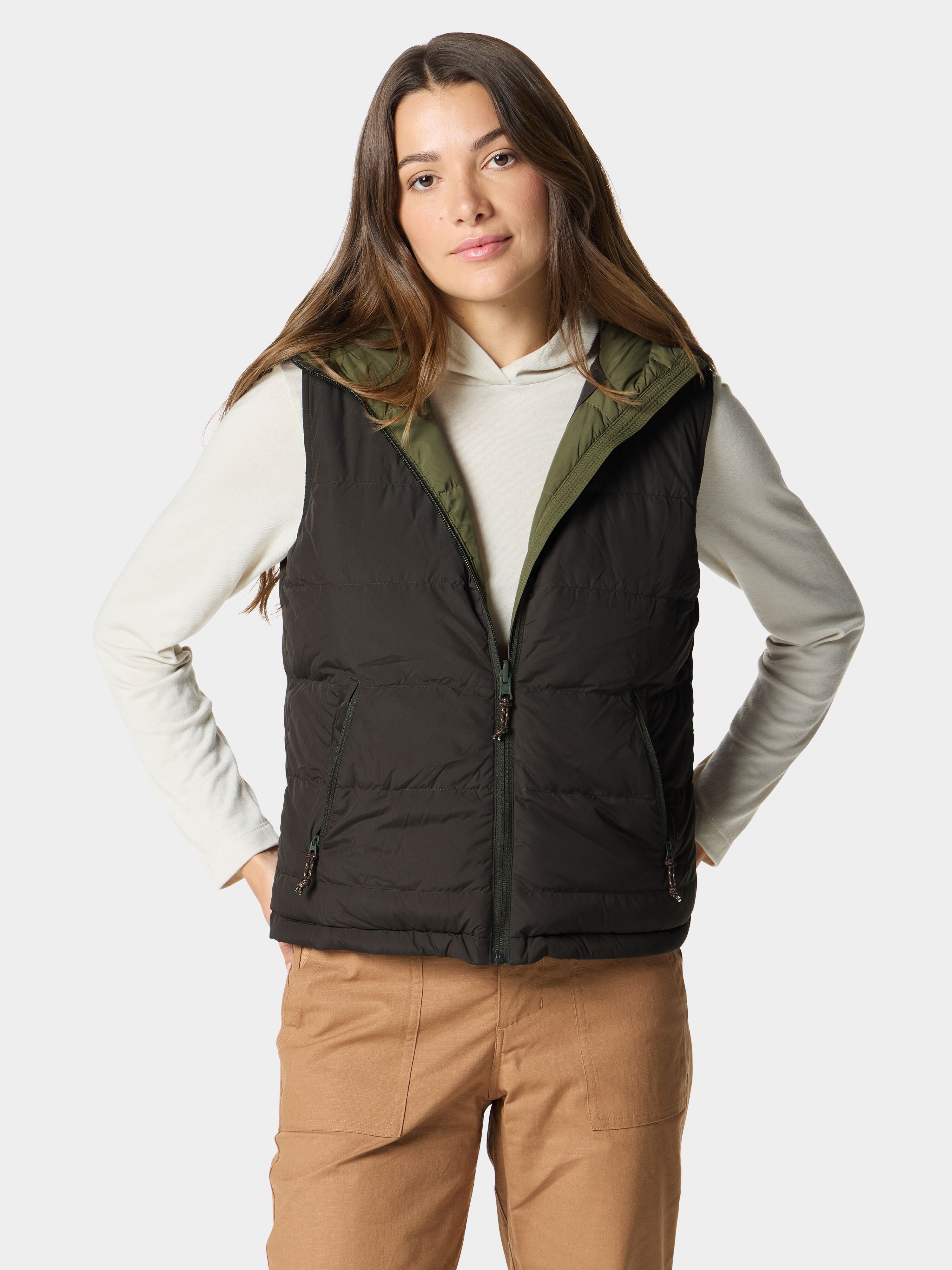 W's DryDown Reversible Vest - Moss/Raven