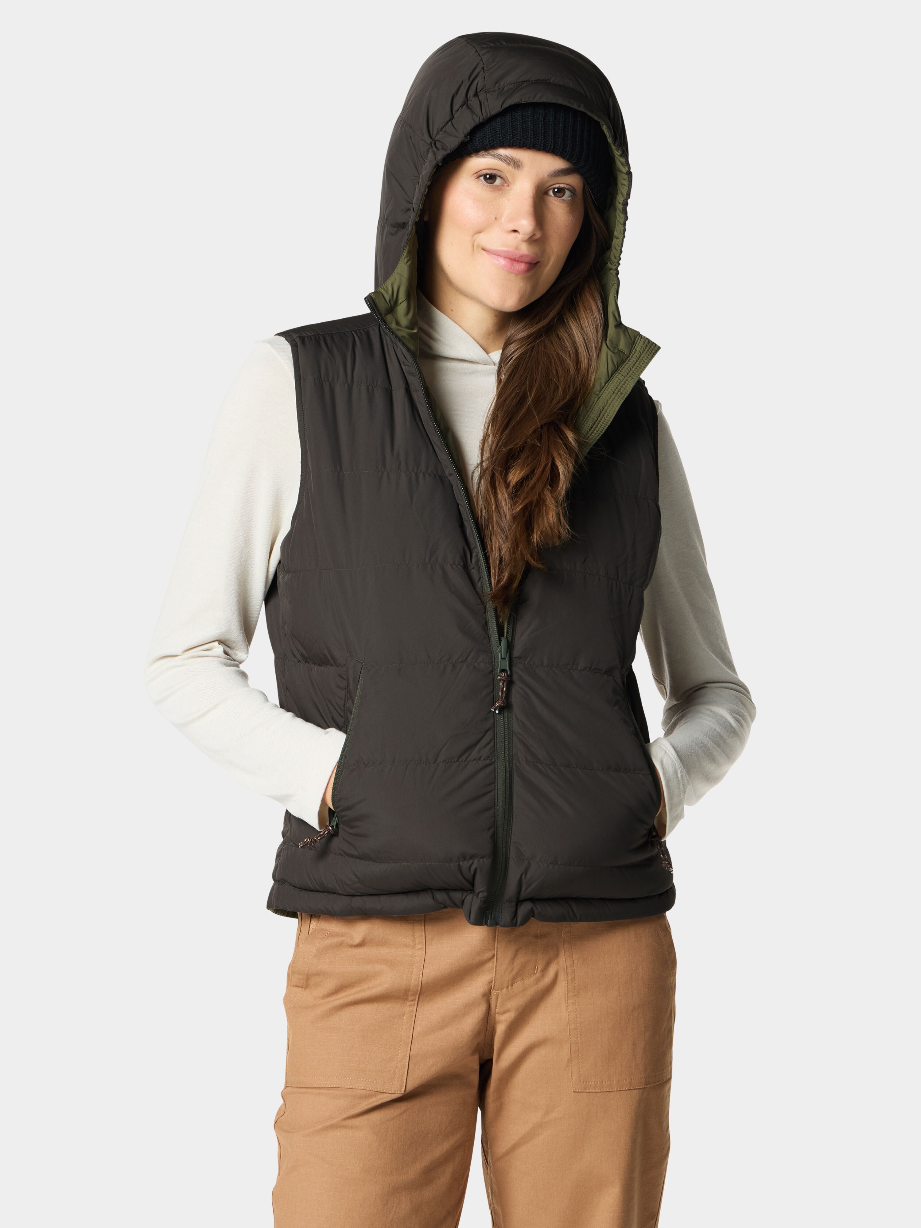 W's DryDown Reversible Vest - Moss/Raven