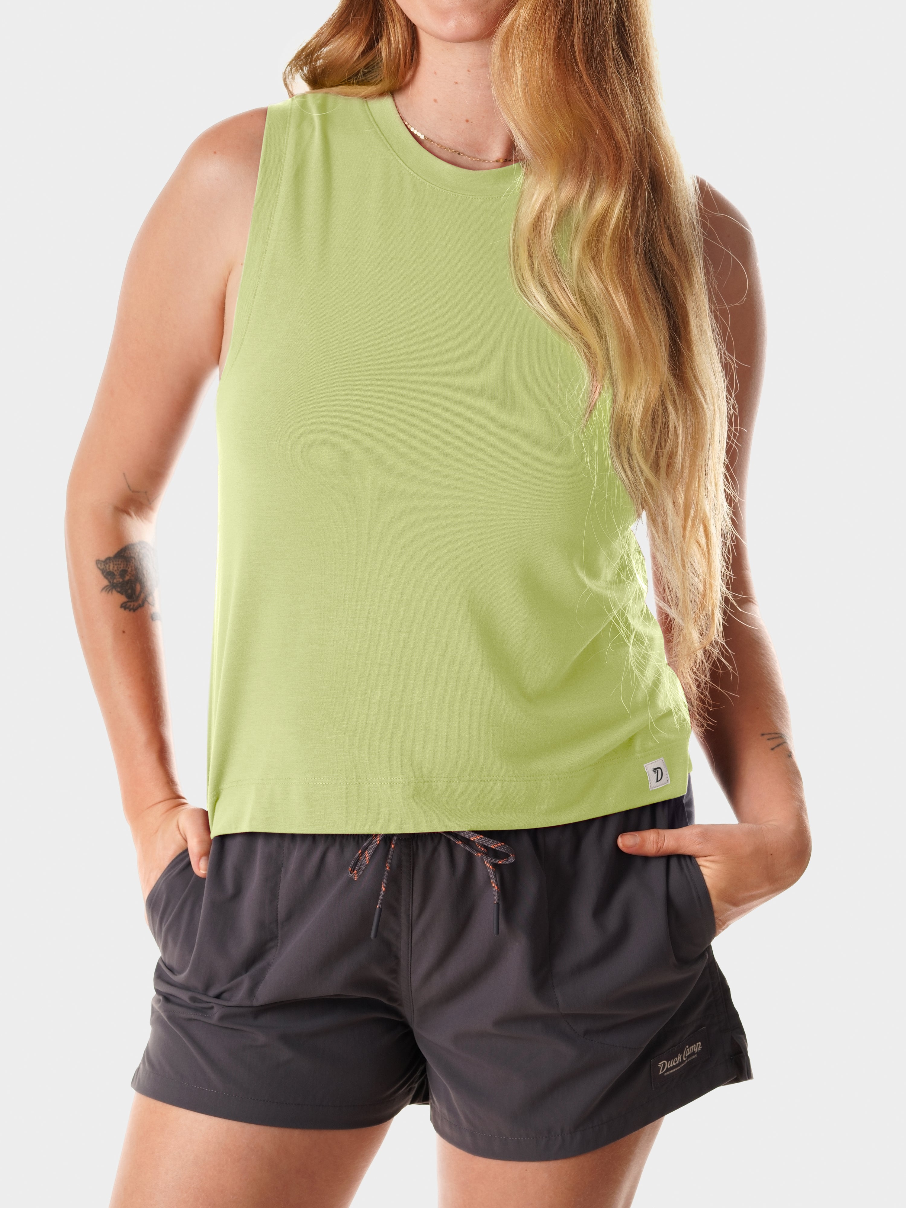 W's Lightweight Bamboo Tank - Lime