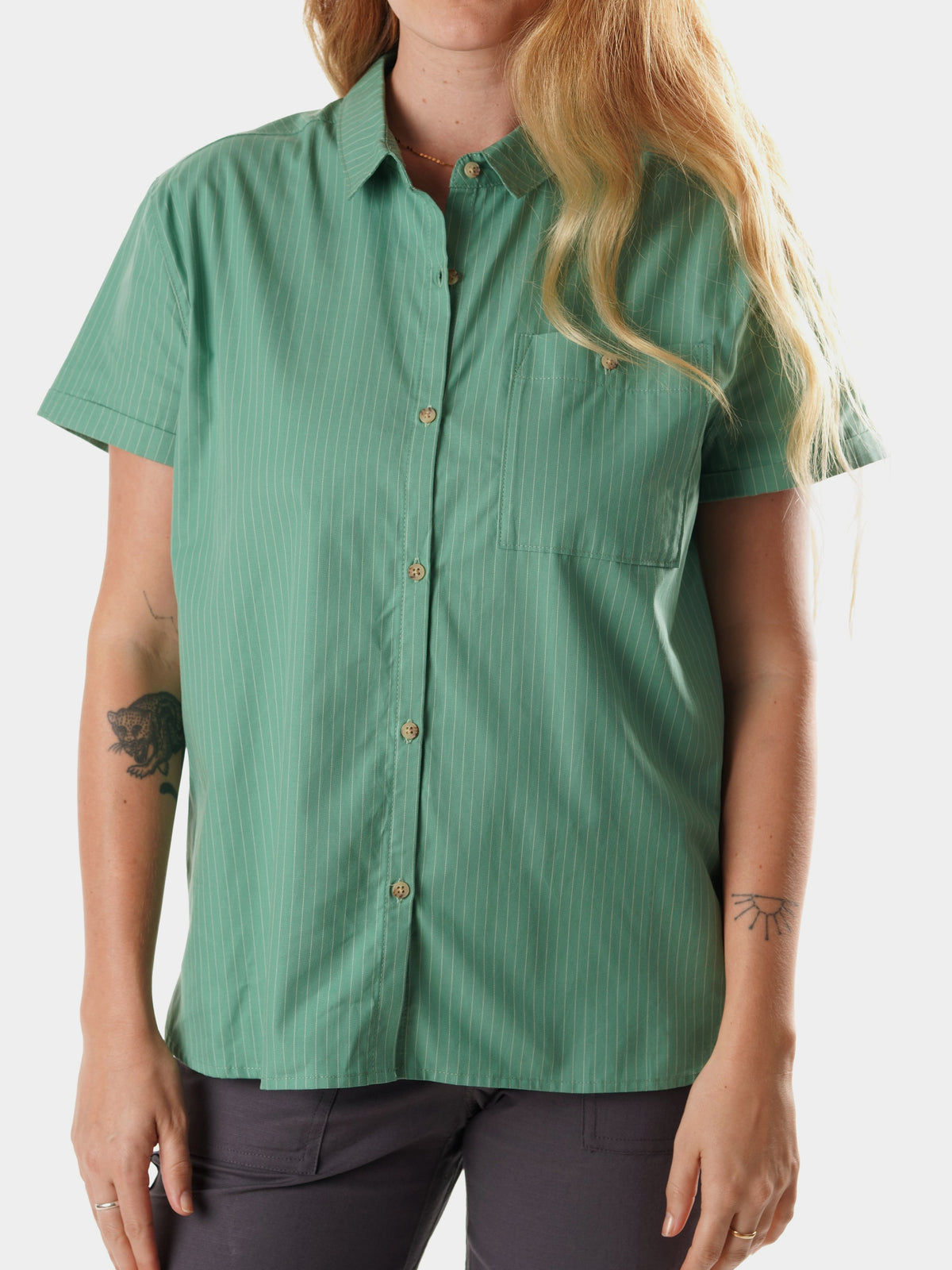 Women's Creekside Shirt - Short Sleeve - Sea Drift Pinstripe