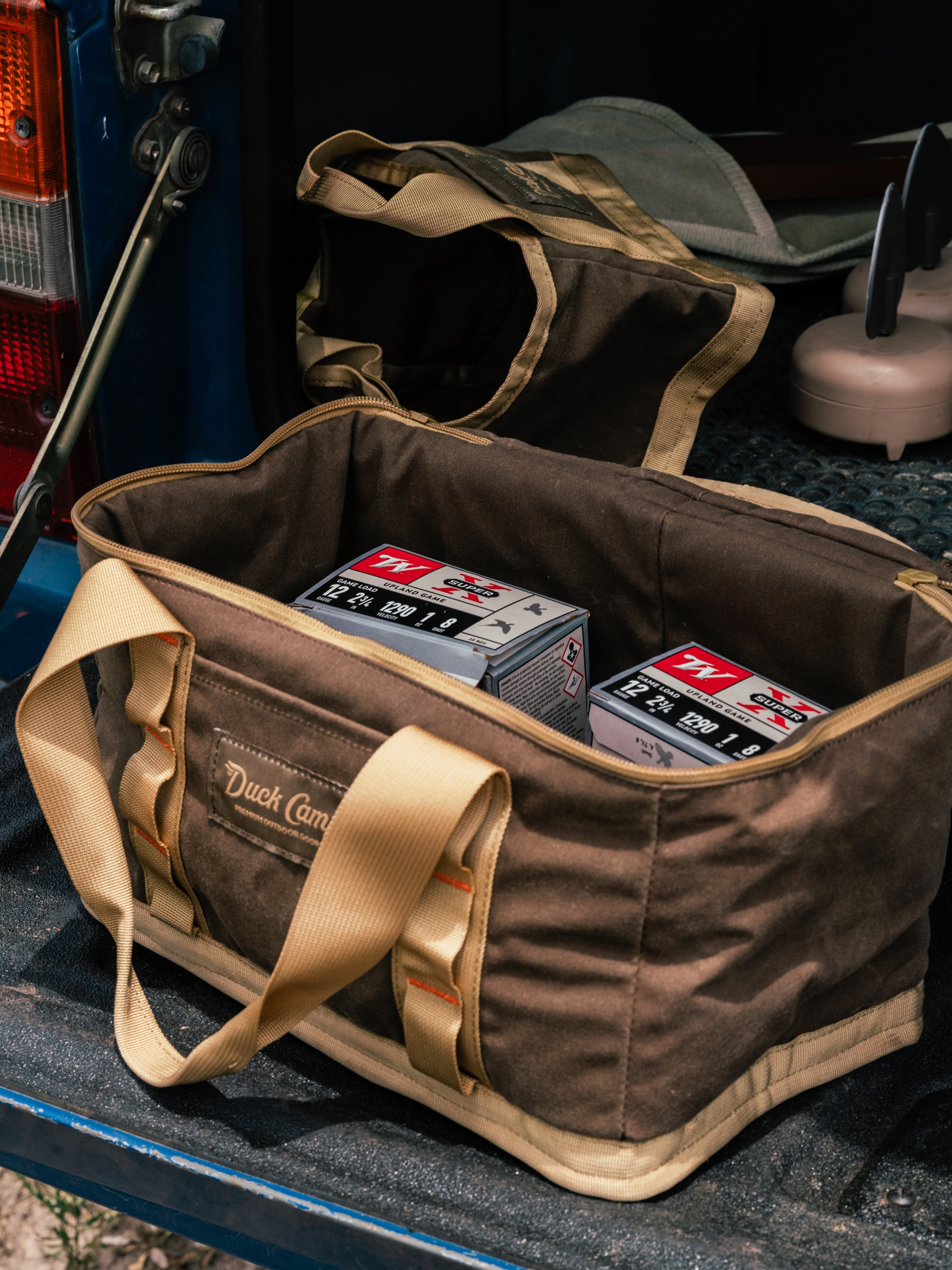 Large Canvas Ammo Tote - Blaze/Wheat