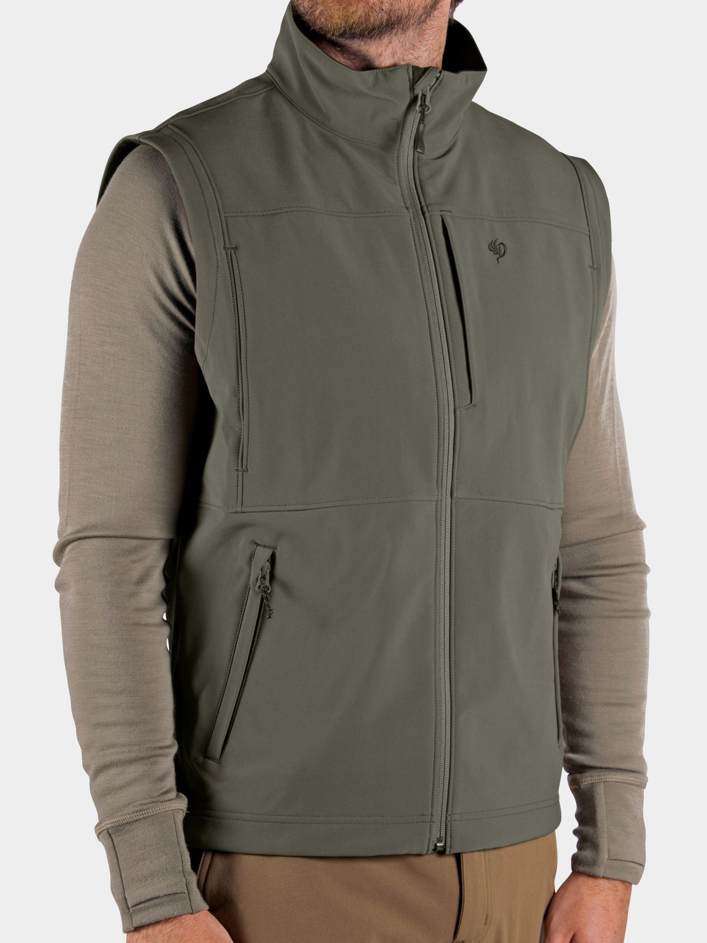 Men's Contact Softshell Vest - Moss