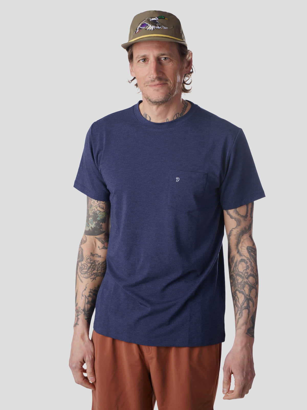 Original Bamboo Pocket Tee - Heathered Faded Navy