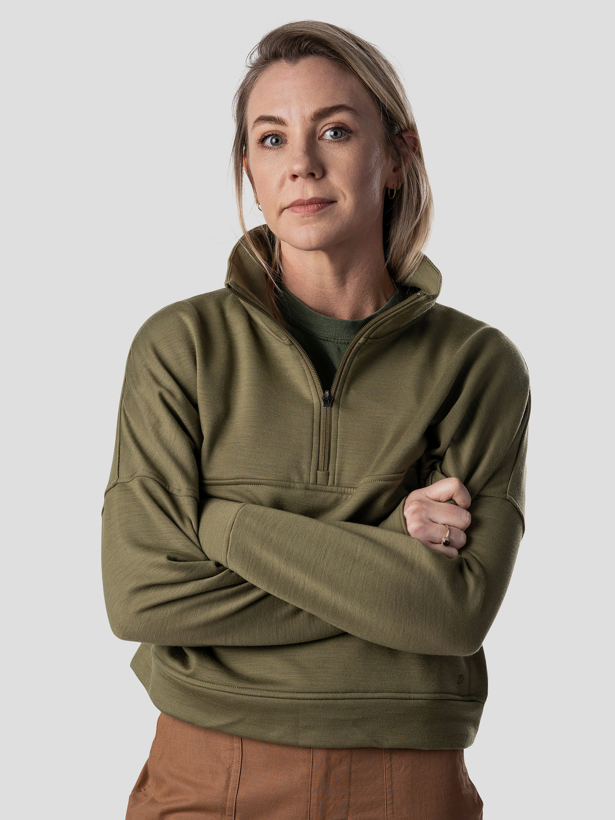 Women's Barton Fleece Quarter Zip - Military Green