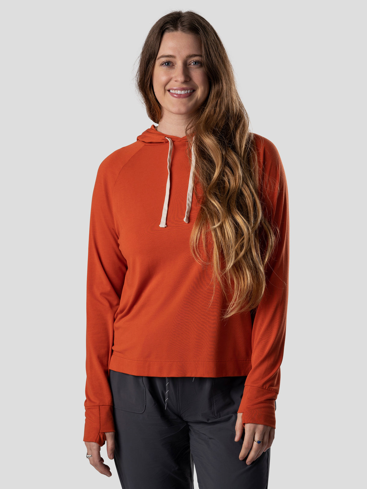 Women's Lightweight Bamboo Hoodie - Cinnamon Teal