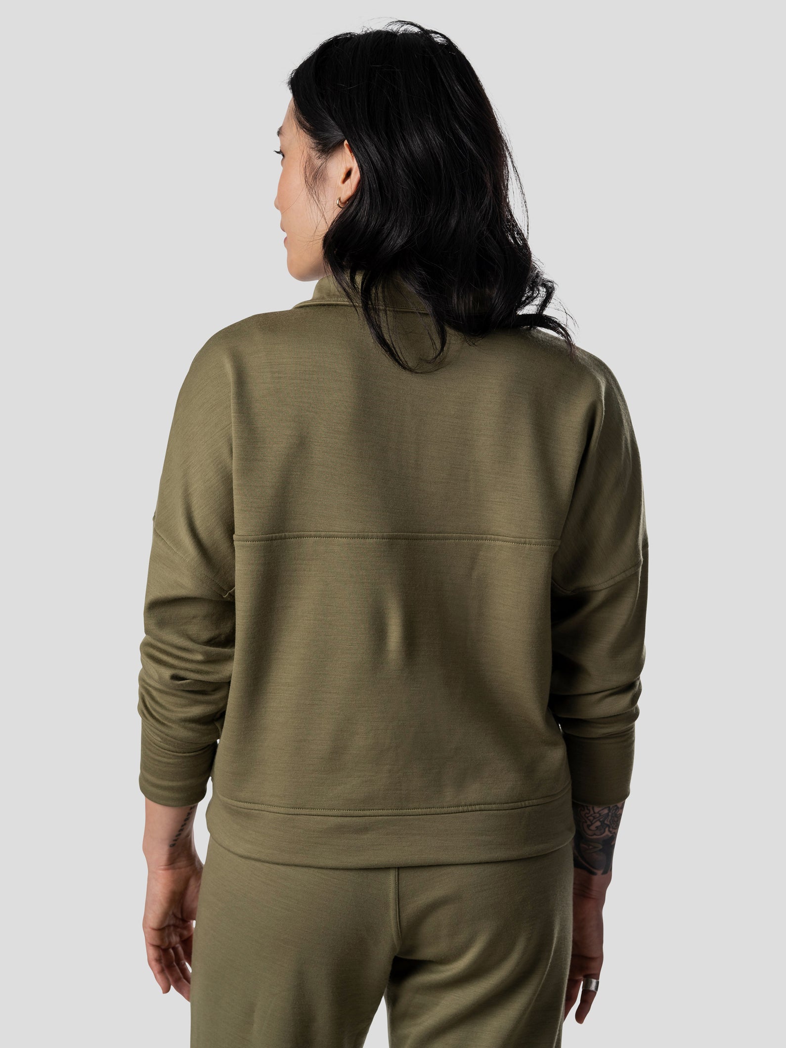 Women's Barton Fleece Quarter Zip - Military Green