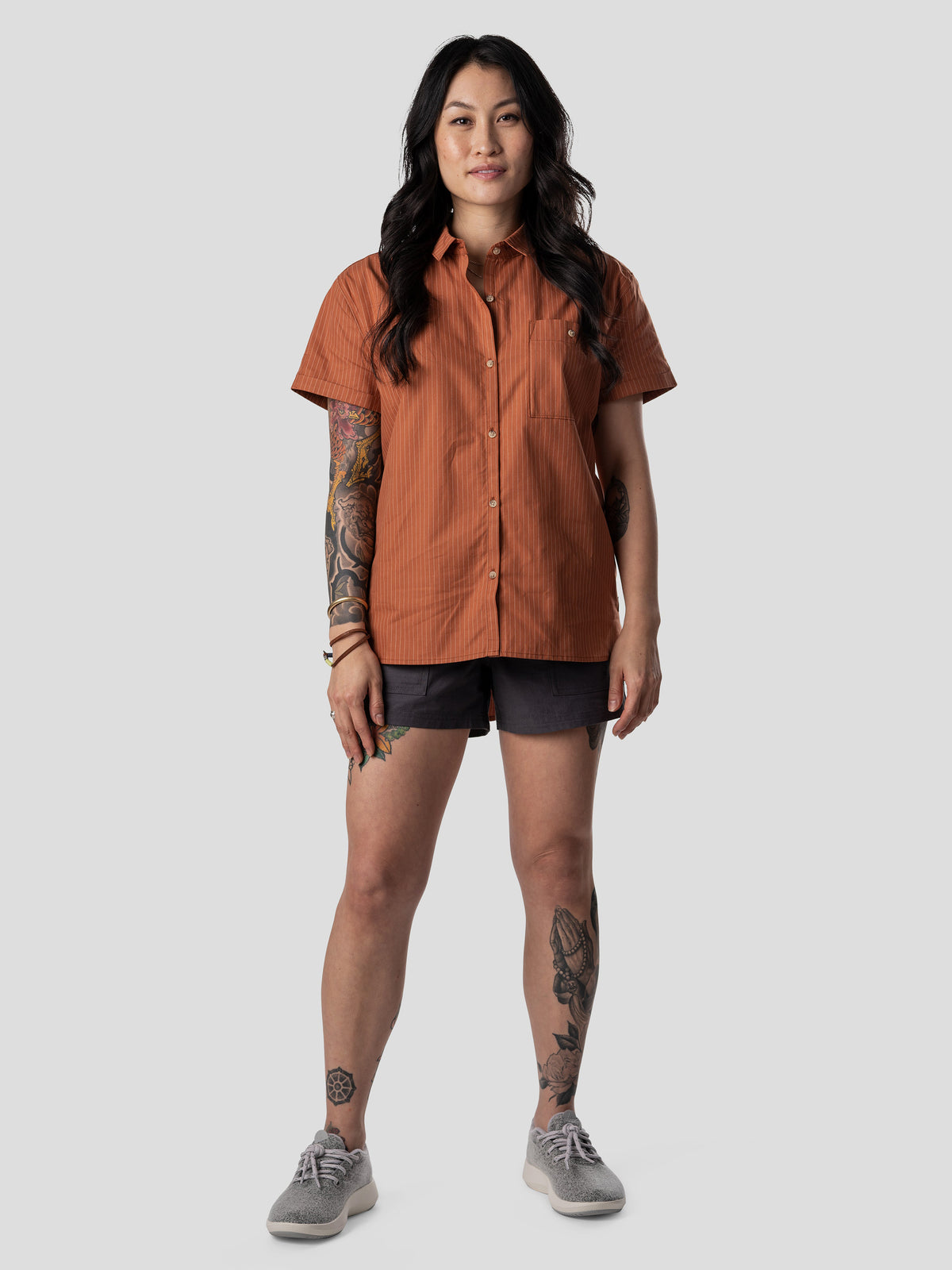 Women's Creekside Shirt - Clay Pinstripe