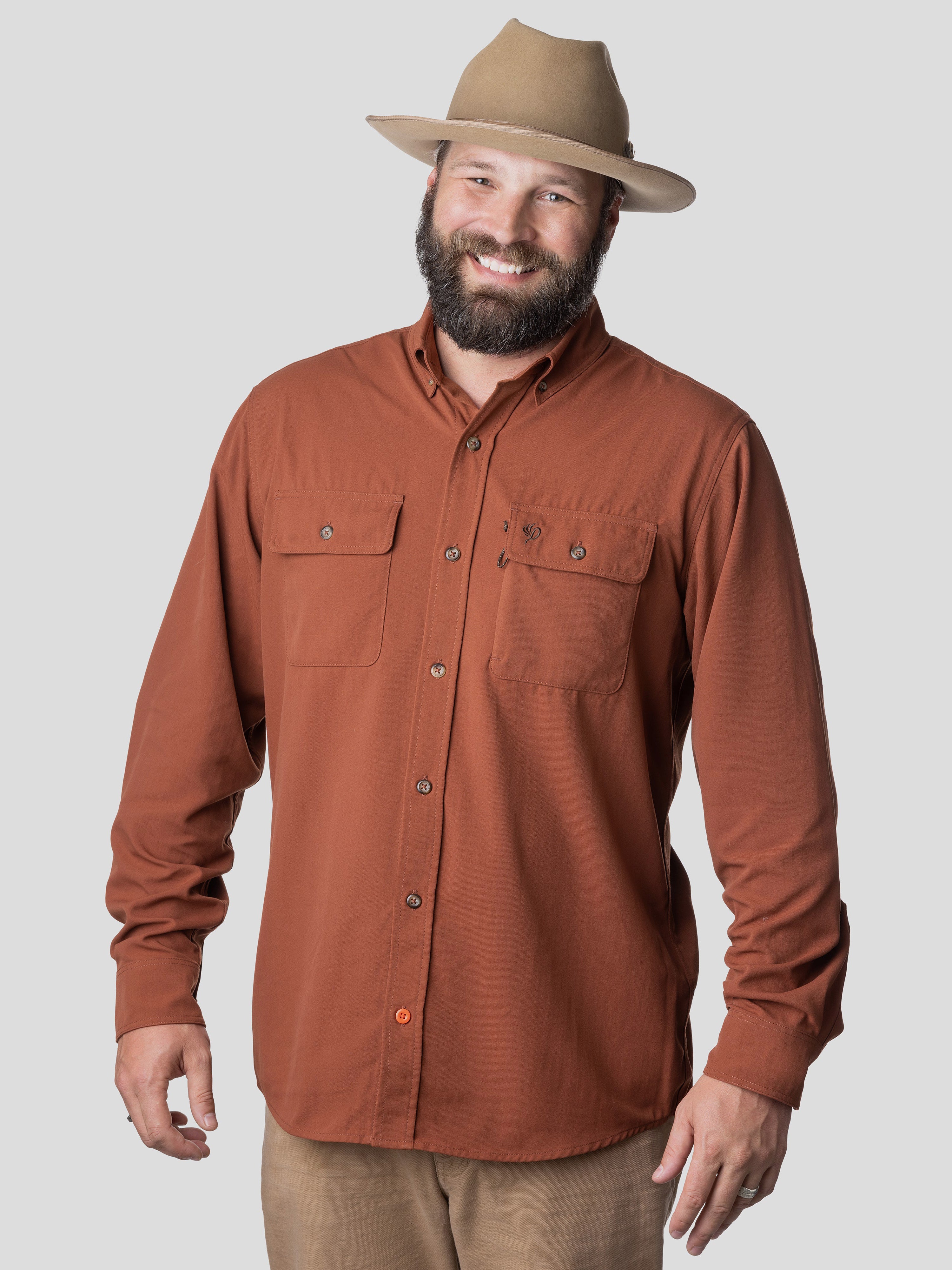 M's Midweight Hunting Shirt - Rust Brown