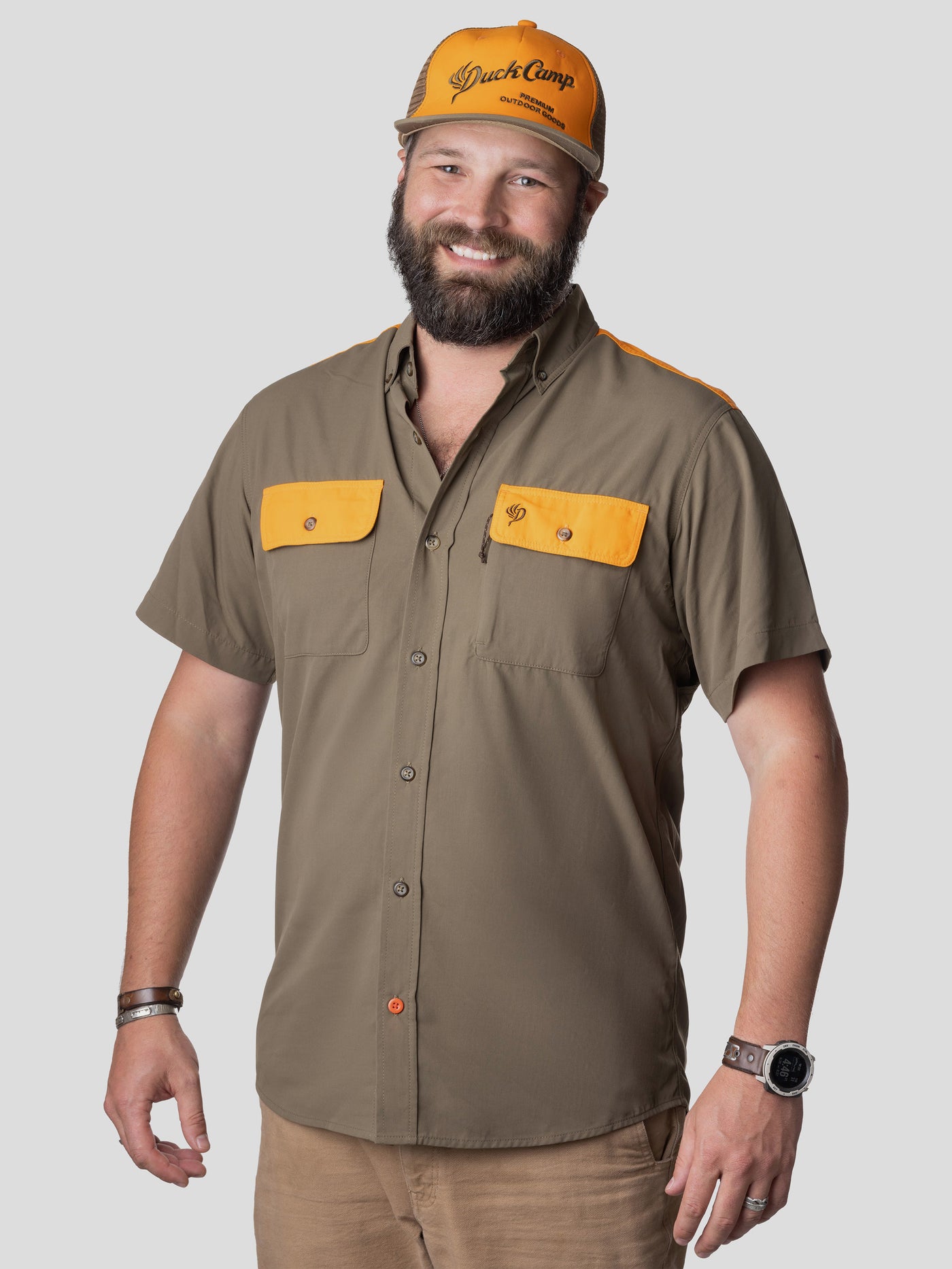 Duck Camp Lightweight Hunting Shirt Short Sleeve, Pin Oak Upland | XL