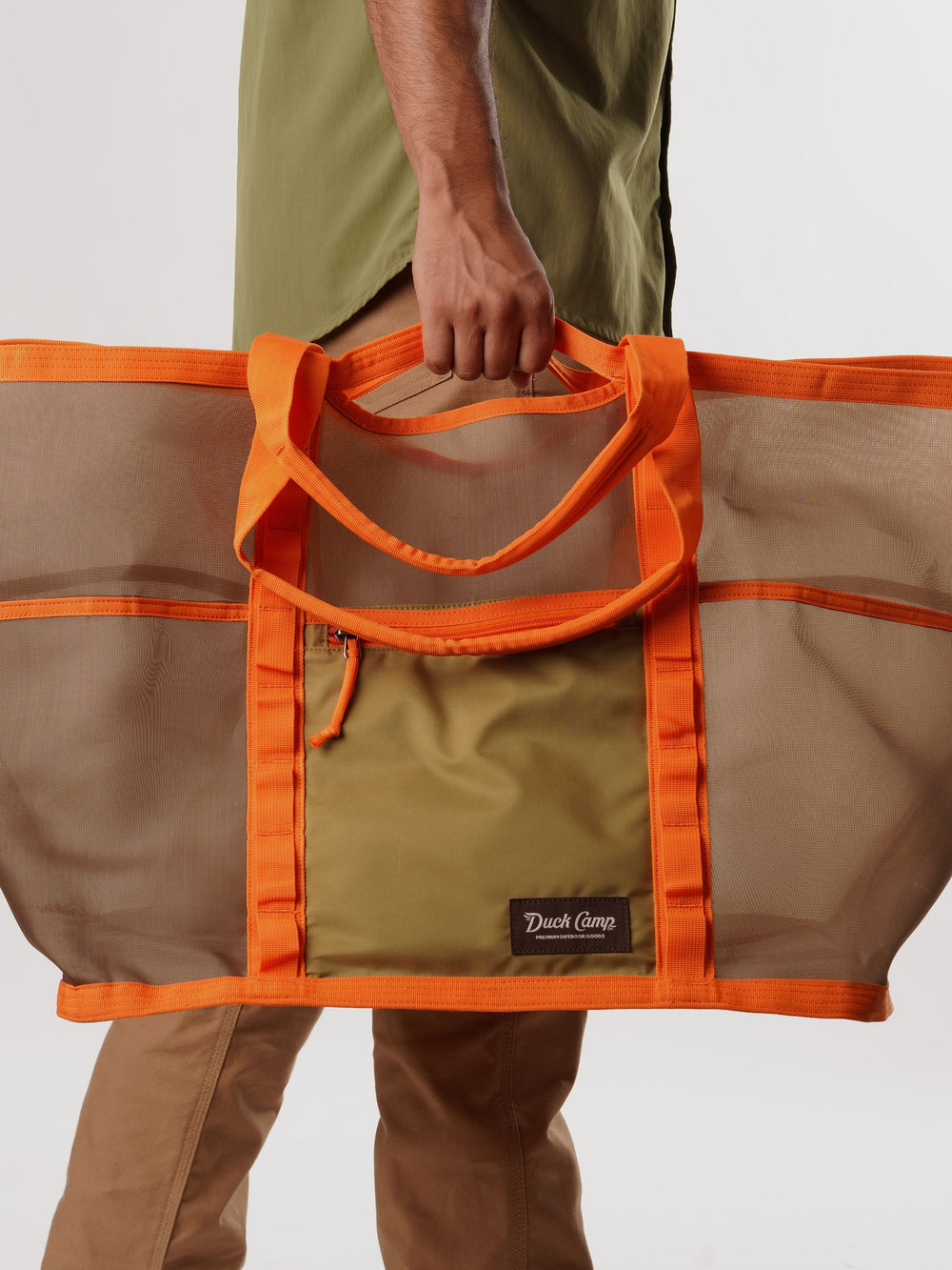 Large Mesh Gear Tote - Wheat + Blaze