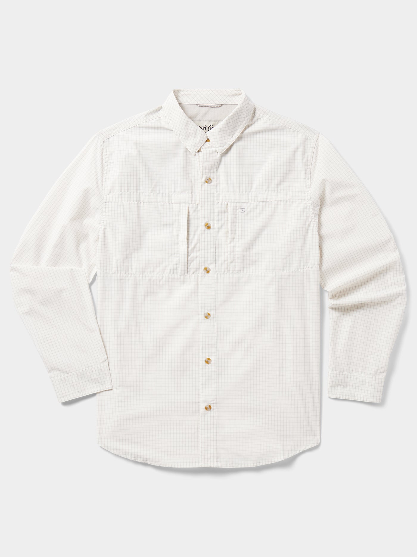 Helm Shirt Long Sleeve - White Oyster Grid – Duck Camp
