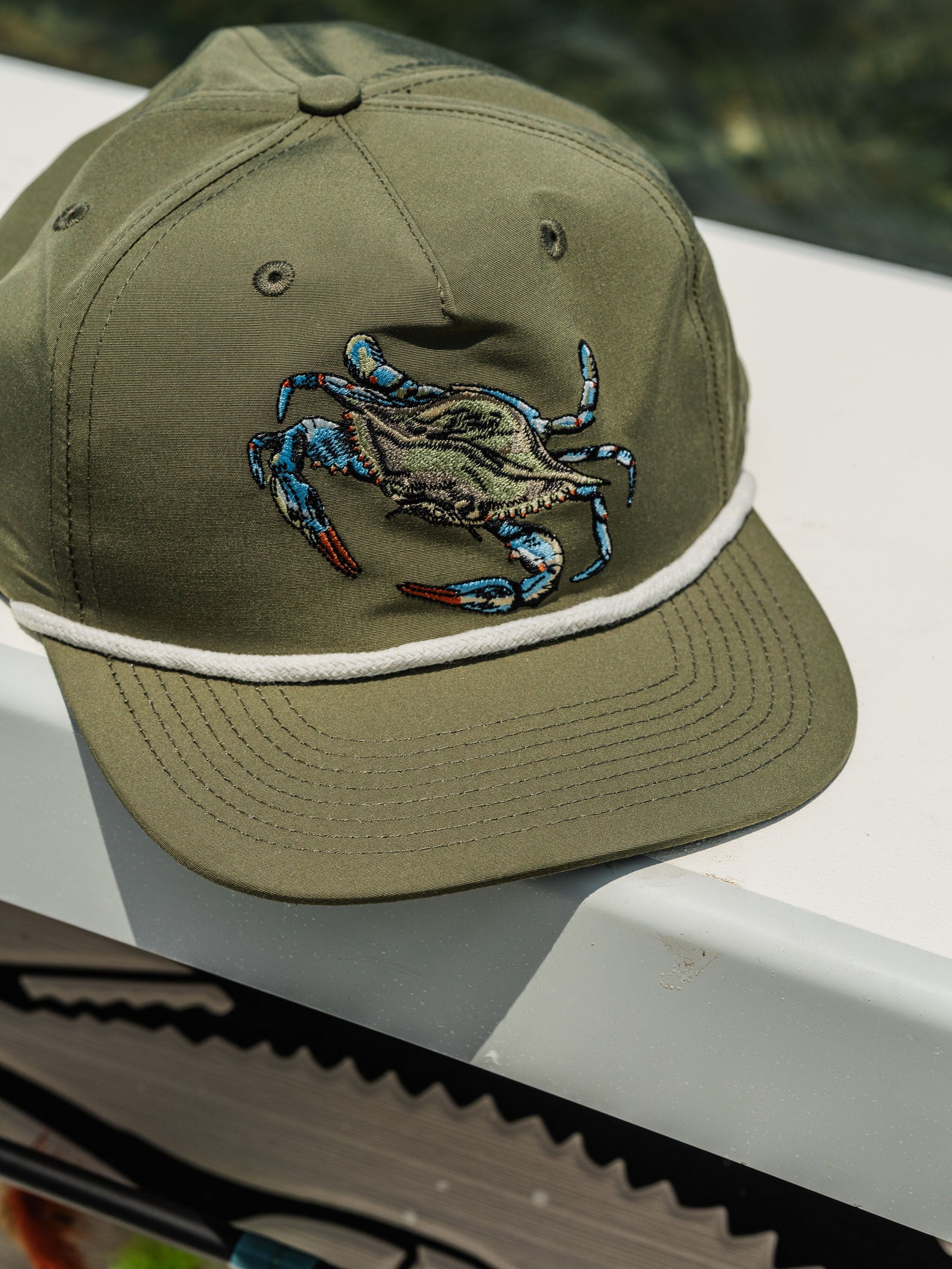 Blue Crab Hat - Dusty Olive