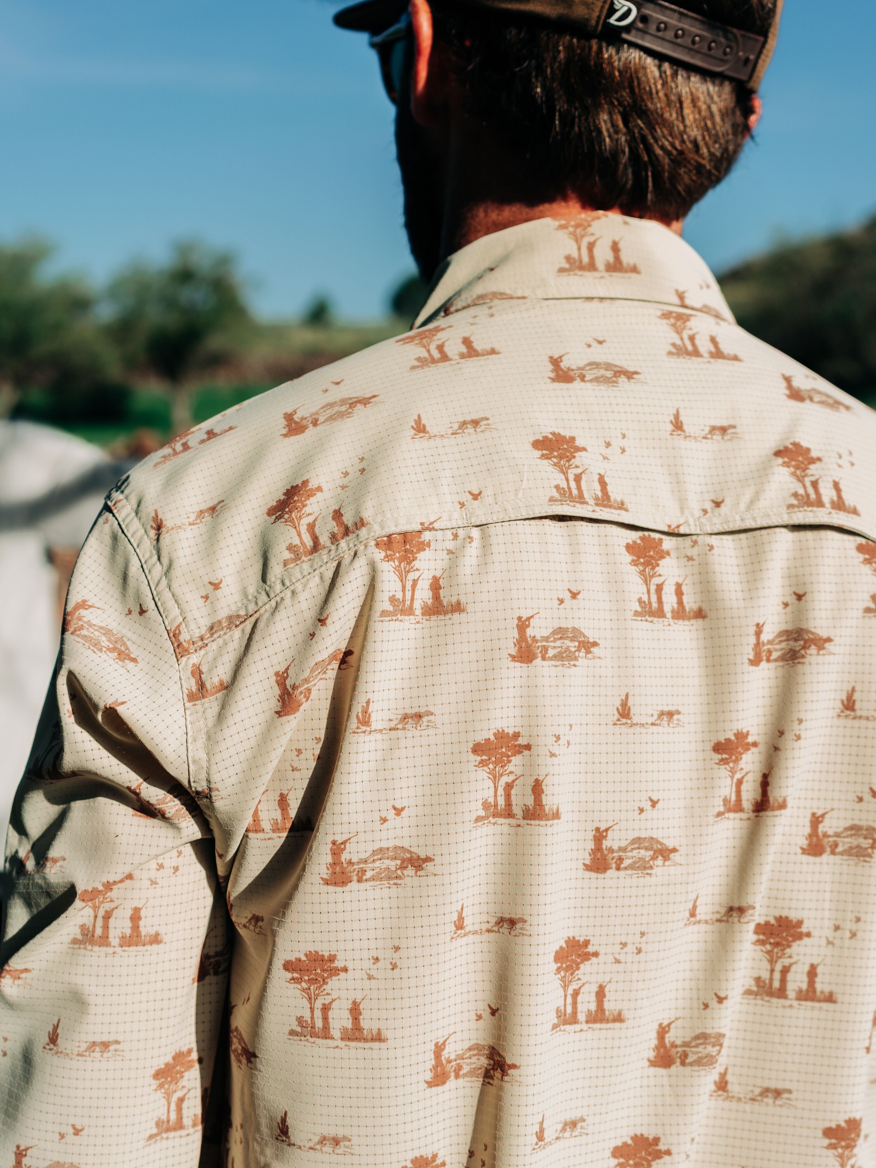 Men's Cast & Blast Perforated Shirt - Long Sleeve - Opening Day Sand Dollar