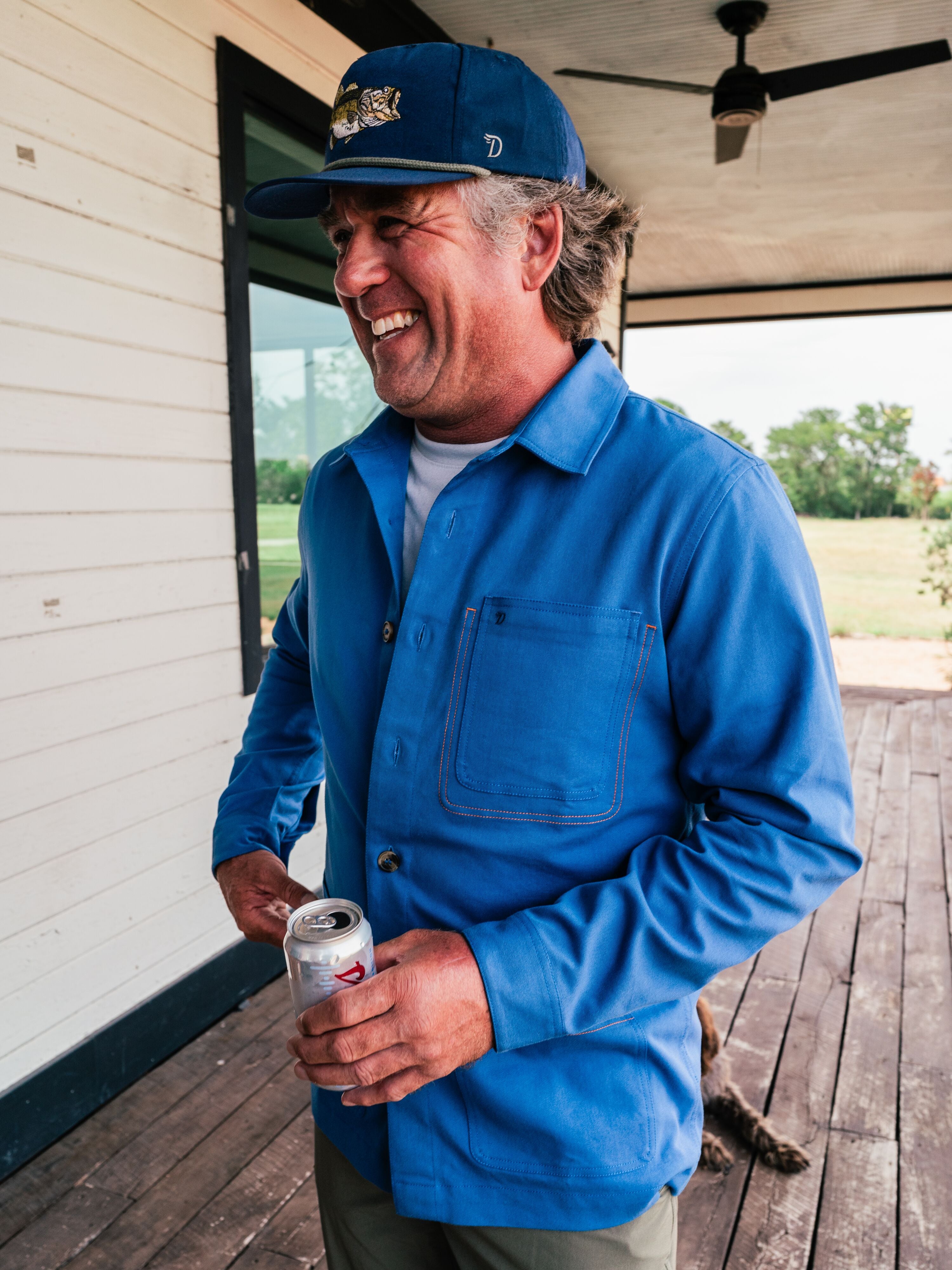 M's Lightweight Brush Overshirt - Tide Blue