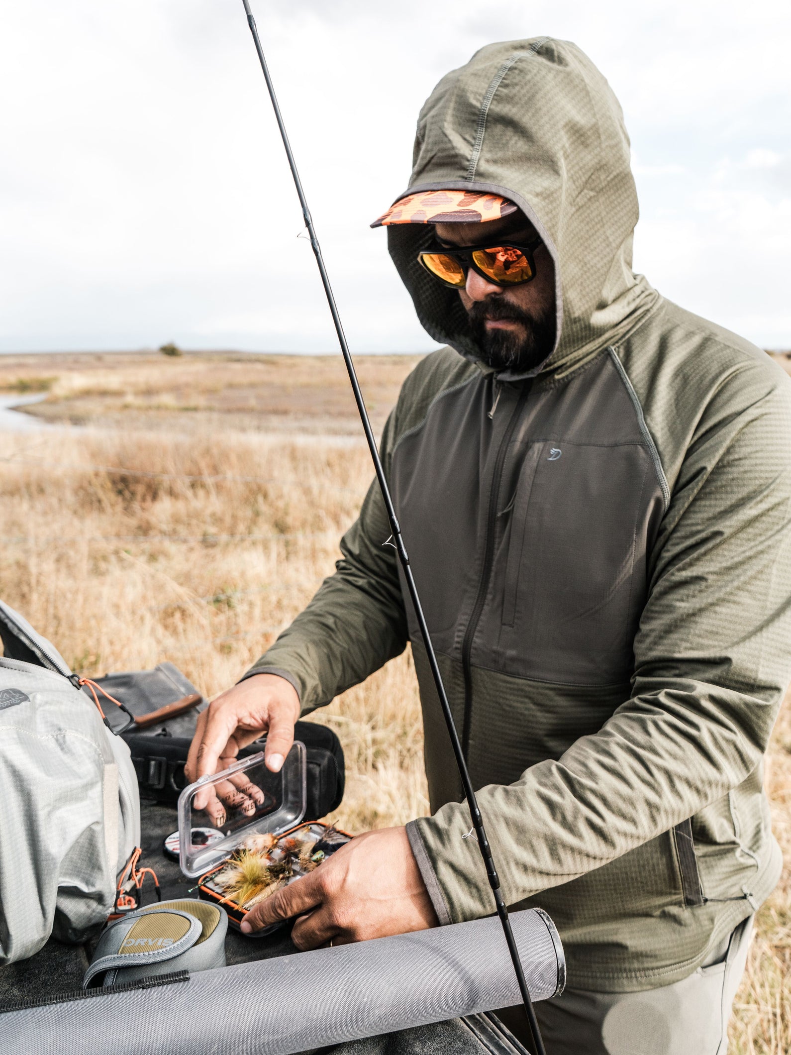 M's Lightweight Grid Tech Fleece Full Zip - Moss/Raven