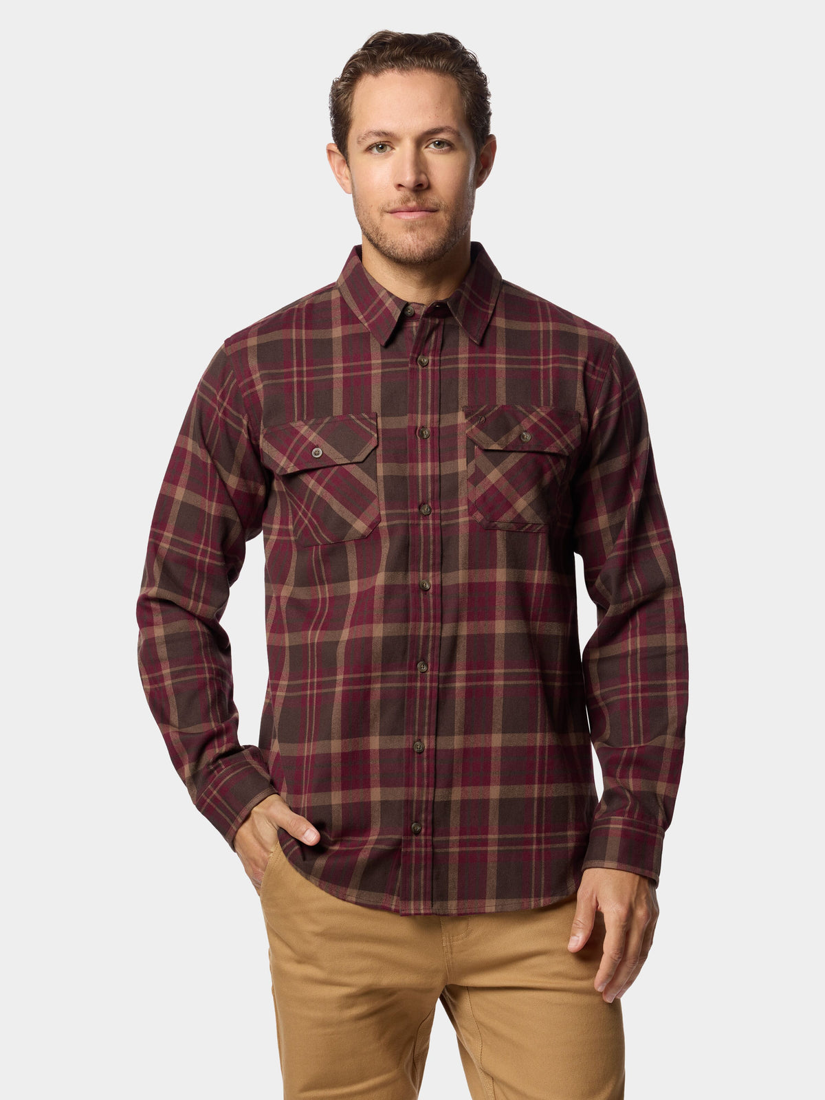 Men's Camp Shirt - Hobson Plaid Demitasse