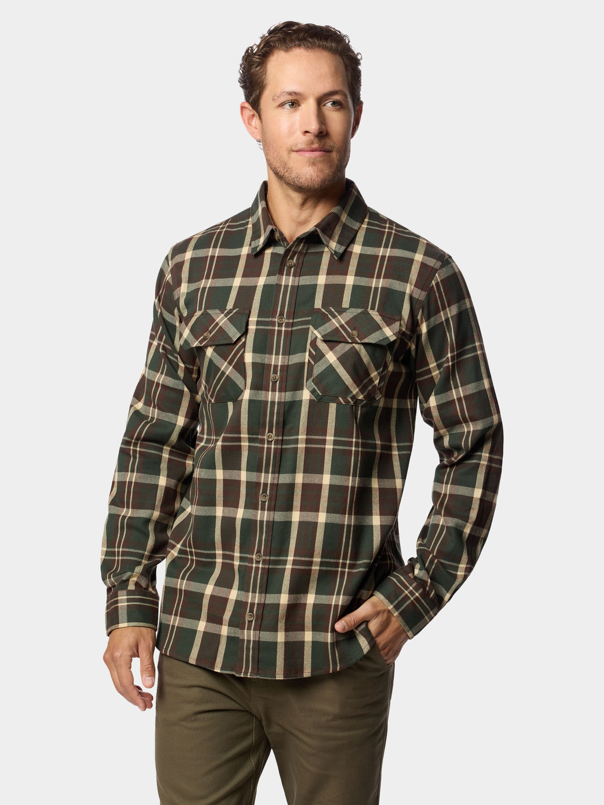 Men's Camp Shirt - Hobson Plaid Thyme