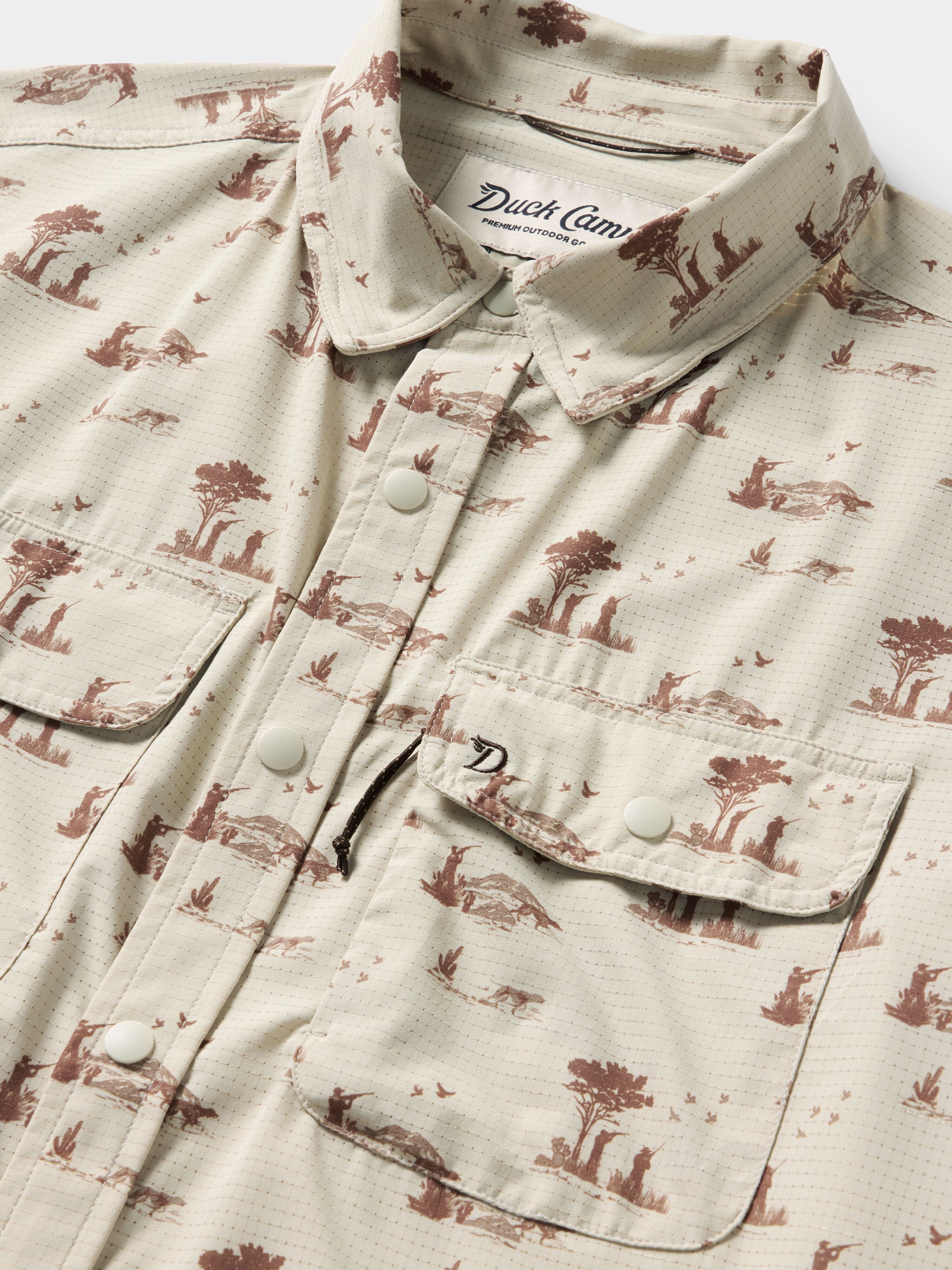 Men's Cast & Blast Perforated Shirt - Long Sleeve - Opening Day Sand Dollar
