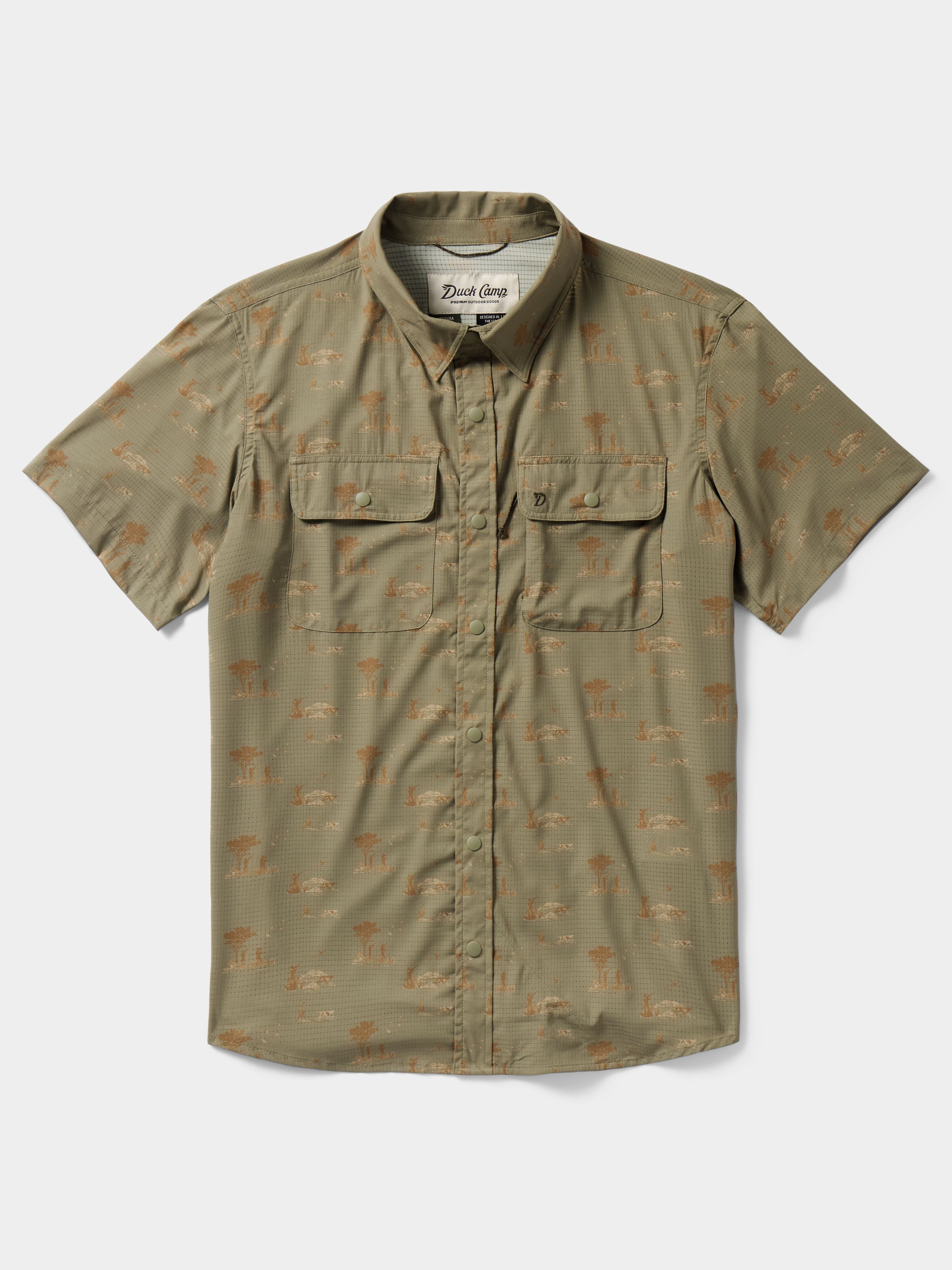 Men's Cast & Blast Perforated Shirt - Short Sleeve - Opening Day Sagebrush