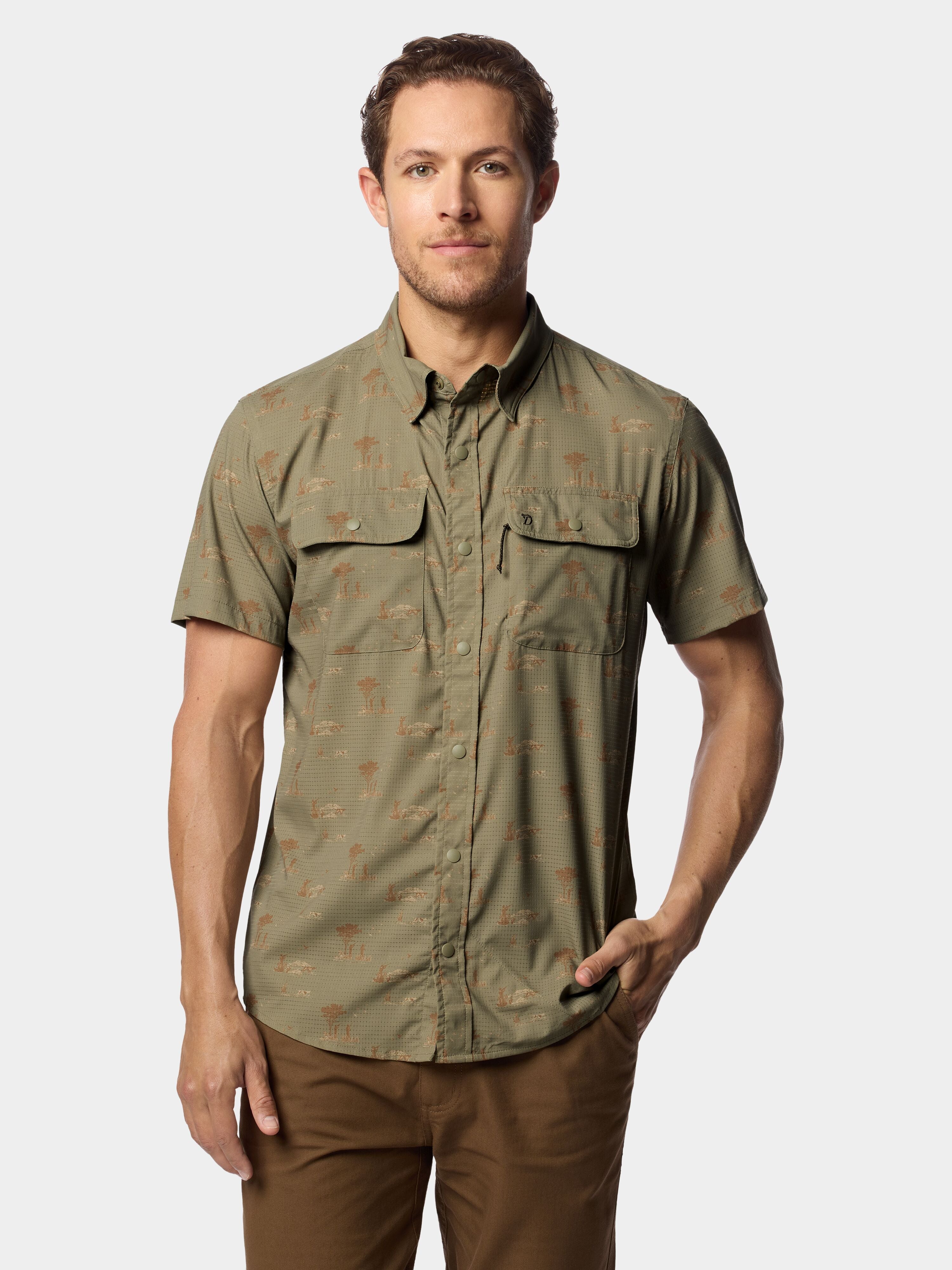 Men's Cast & Blast Perforated Shirt - Short Sleeve - Opening Day Sagebrush