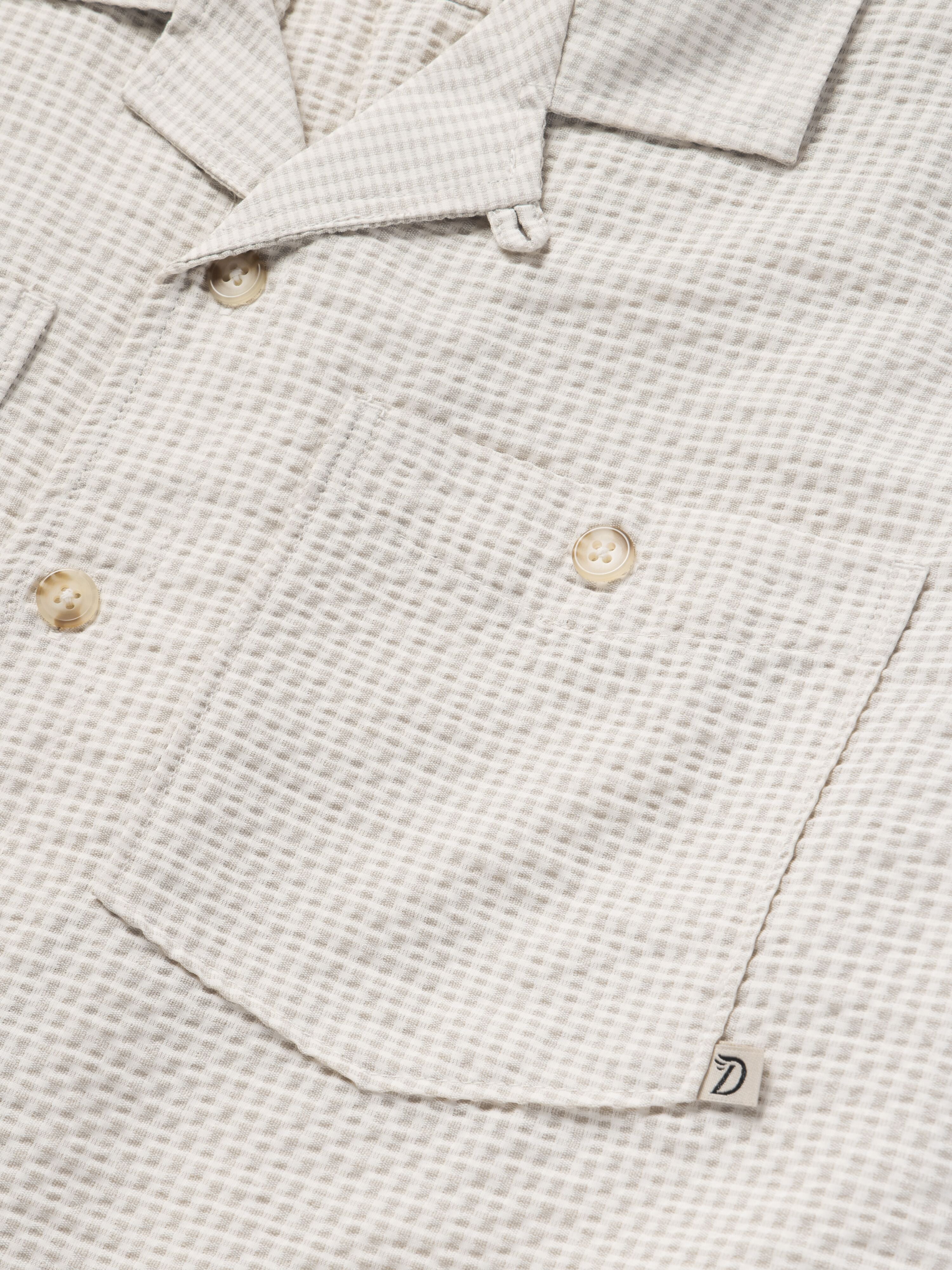 M's Coastal Seersucker Shirt Short Sleeve - Birch